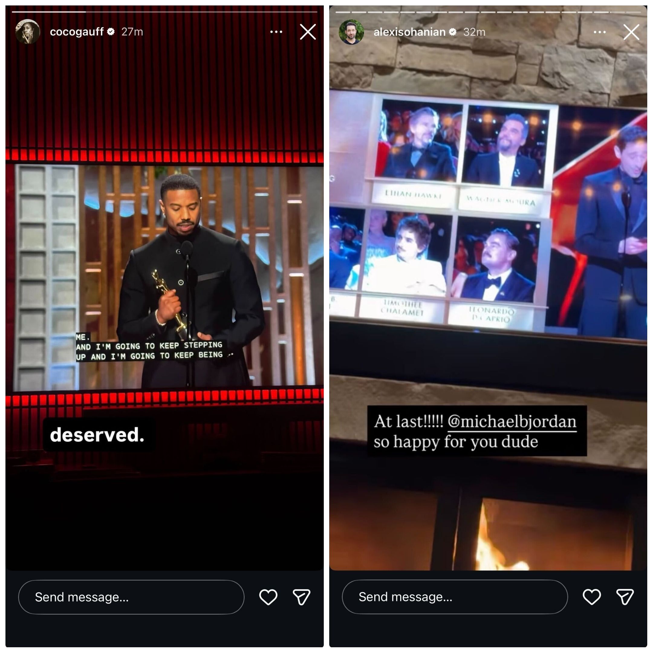 Screen grab of Coco Gauff and Serena Williams’ Husband Alexis Ohanian's Instagram stories