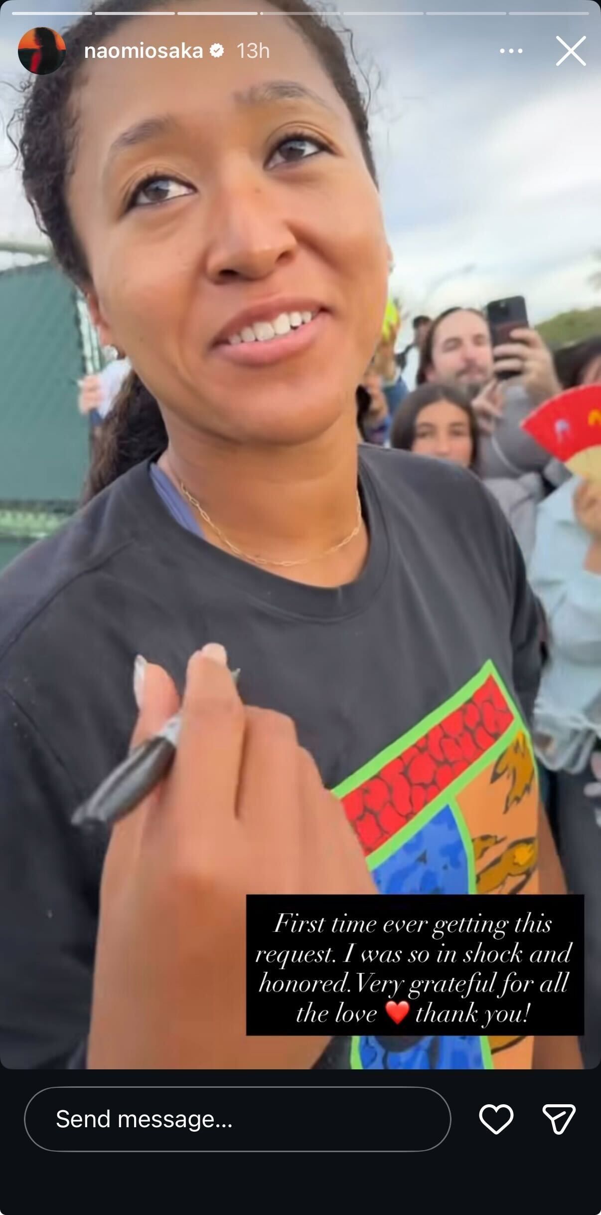 Naomi Osaka's Instagram story