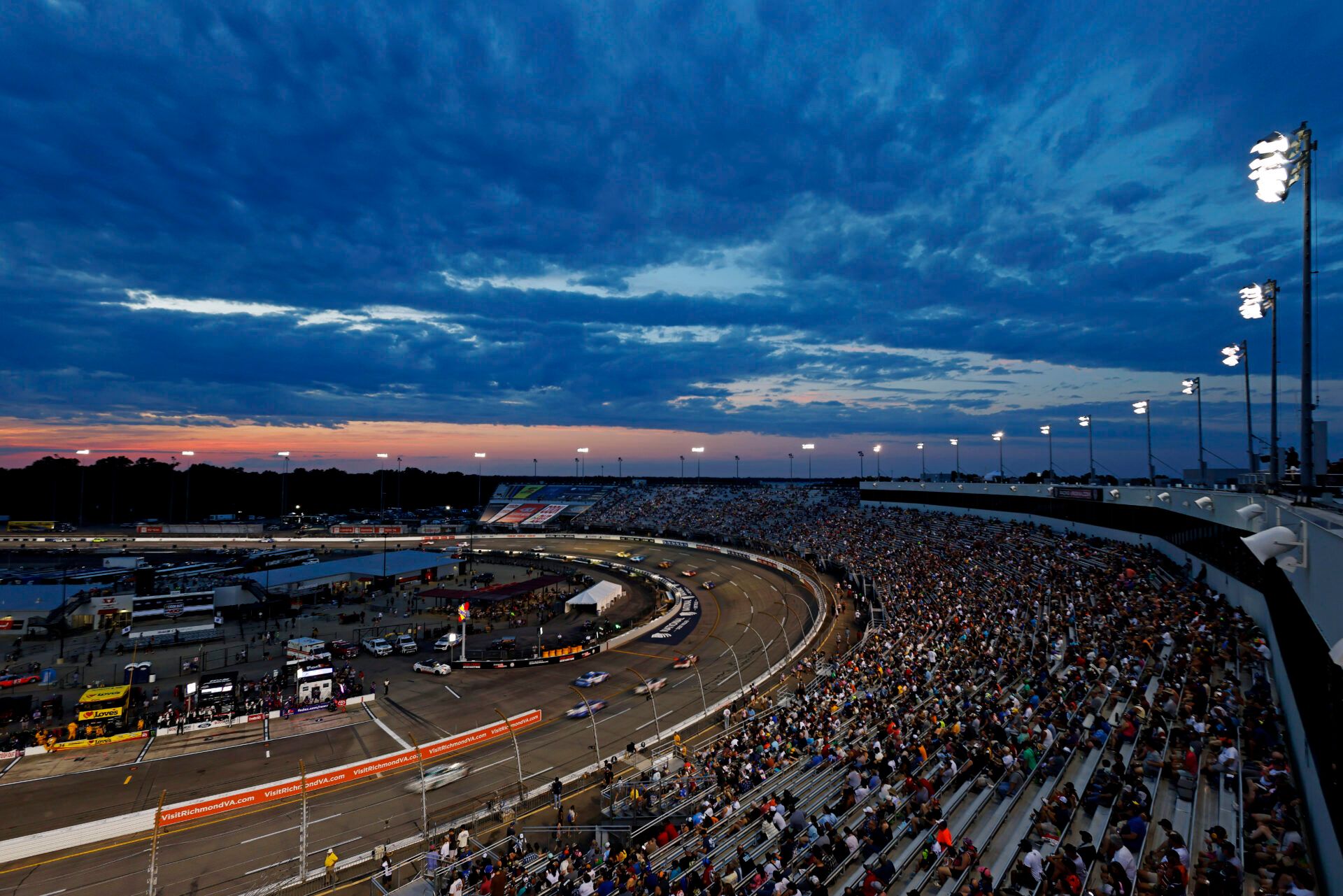 A view if the track during the Cook Out 400 at Richmond Raceway.