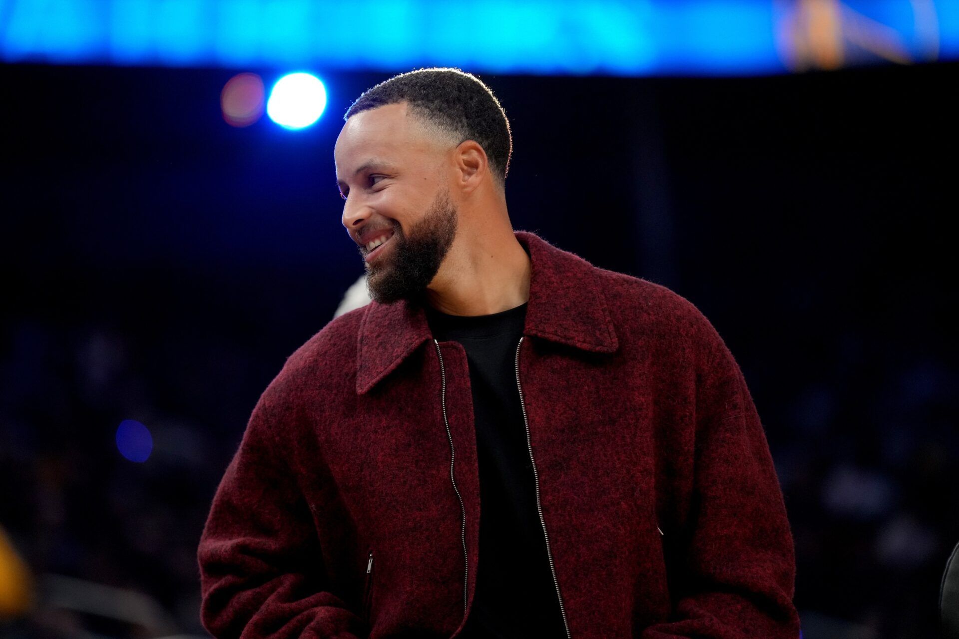 Golden State Warriors guard Stephen Curry (30) stands near the team bench during a timeout against the Minnesota Timberwolves in the first quarter at the Chase Center.