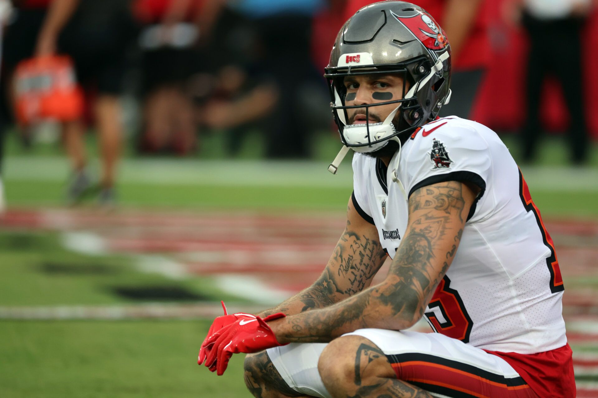 Tampa Bay Buccaneers wide receiver Mike Evans (13) looks on before the game against the Miami Dolphins at Raymond James Stadium.