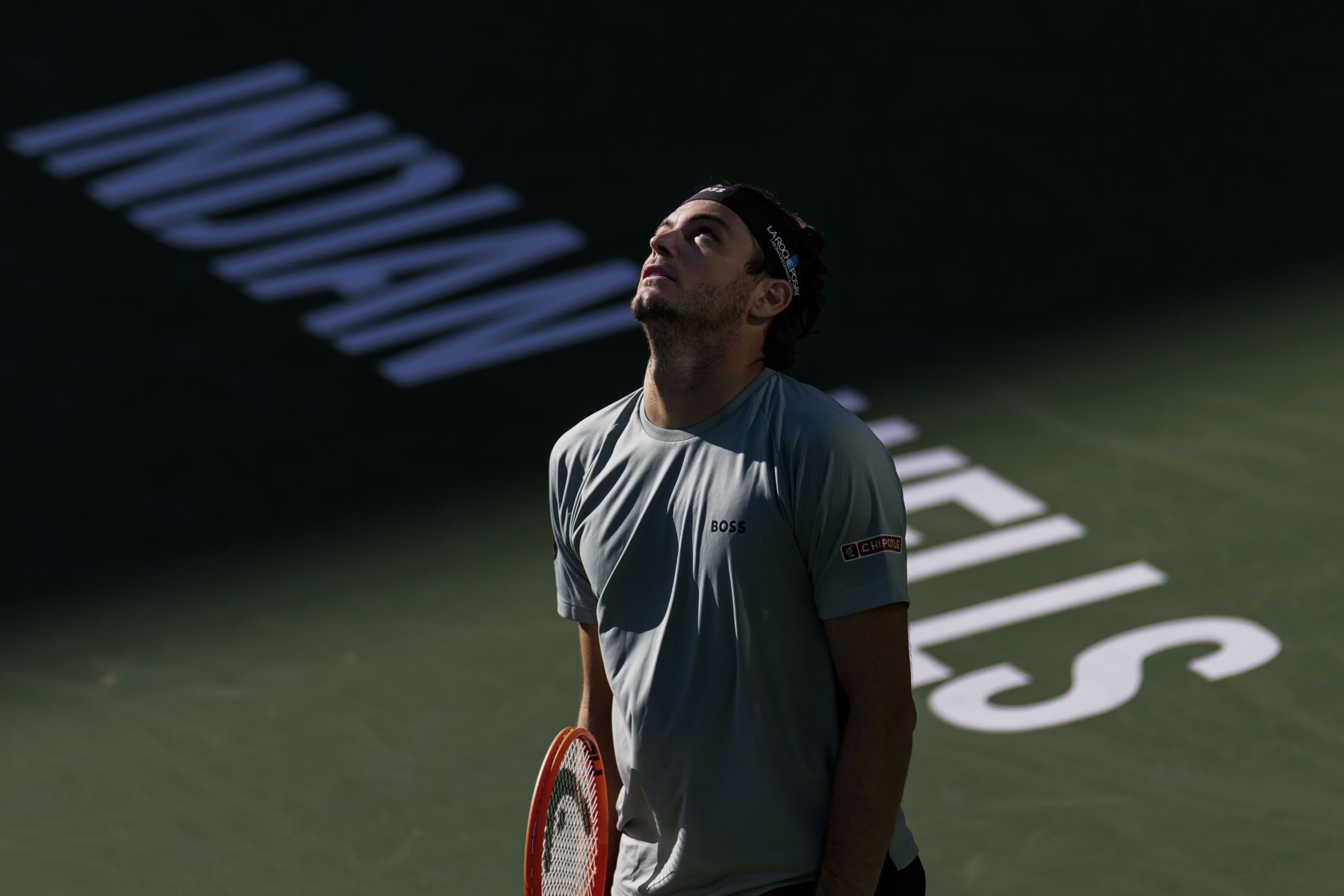 Taylor Fritz of the United States reacts during his match against Alex Michelsen of the United States in the third round of the men’s singles at the BNP Paribas Open at the Indian Wells Tennis Garden.