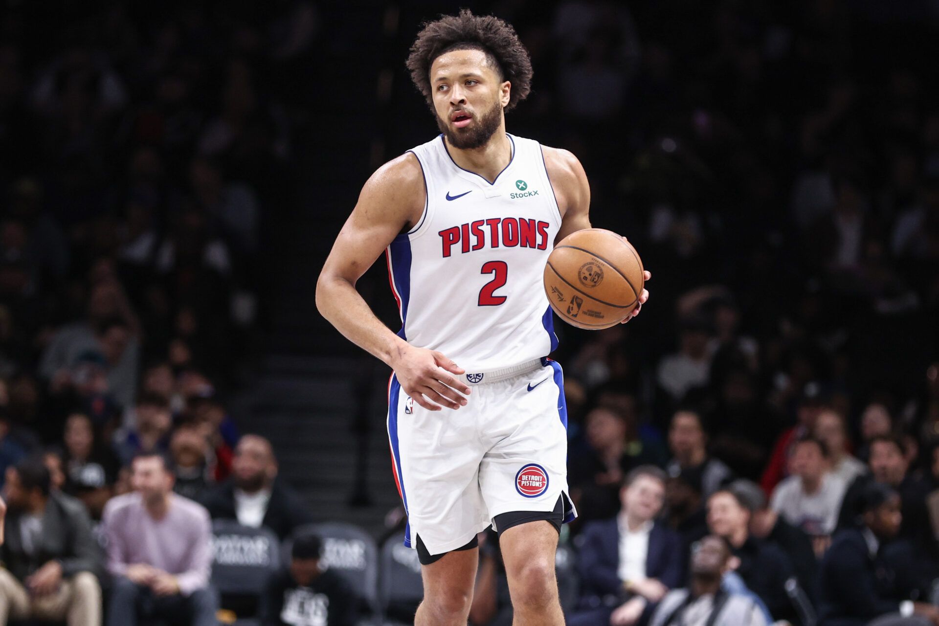 Detroit Pistons guard Cade Cunningham (2) at Barclays Center.