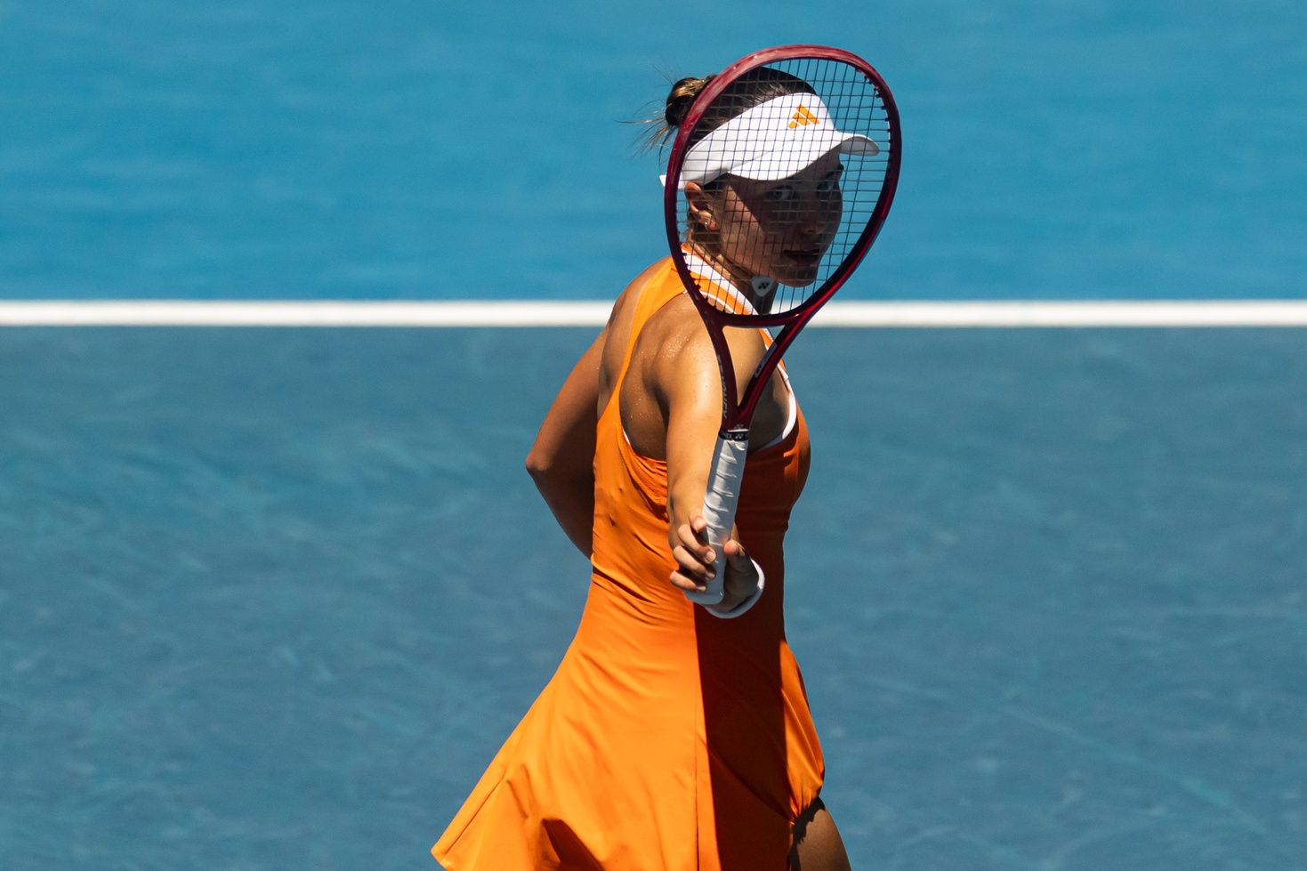 Iva Jovic of United States in action against Aryna Sabalenka in the quarterfinals of the womens singles at the Australian Open at Rod Laver Arena in Melbourne Park.