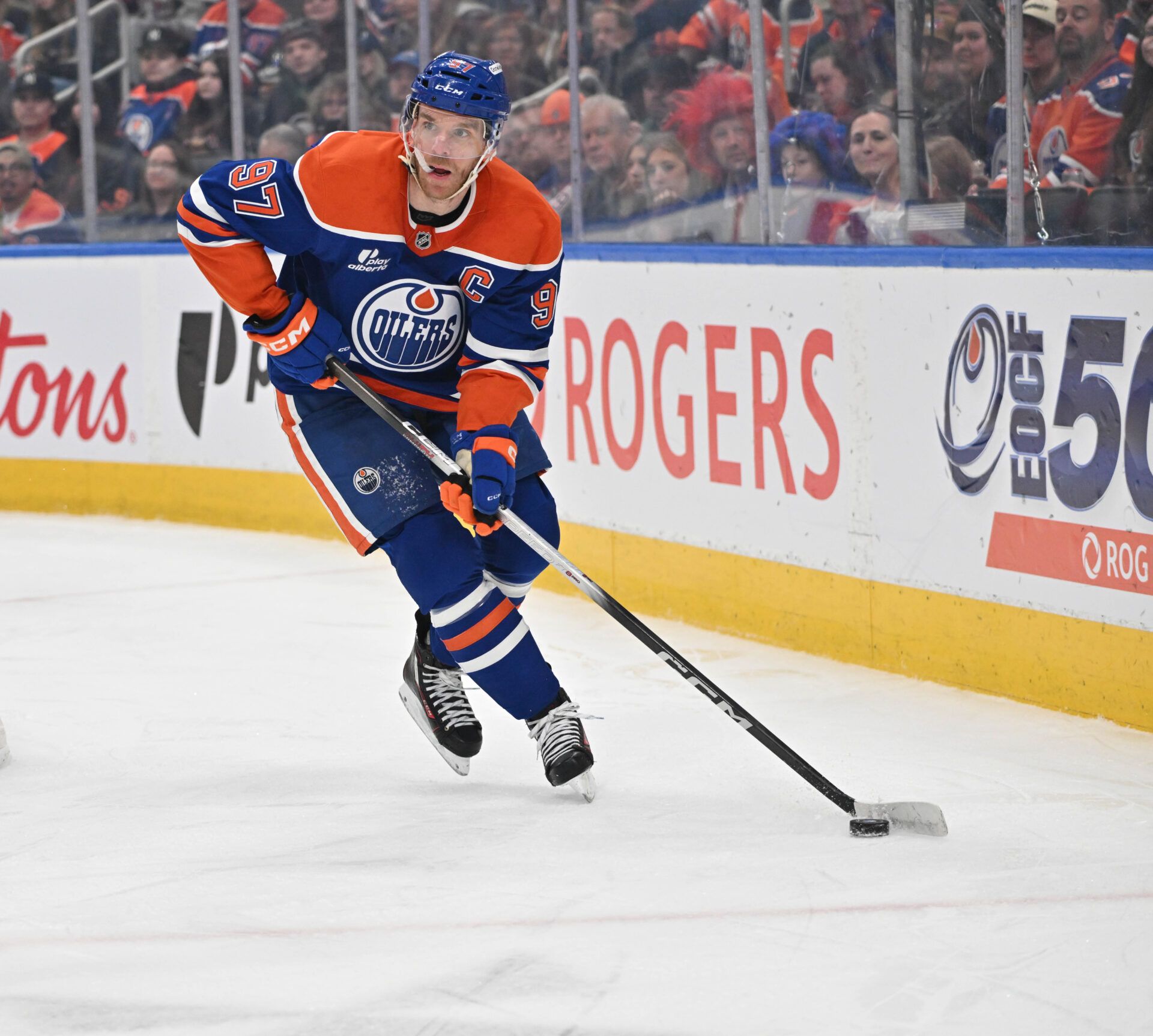 Edmonton Oilers center Connor McDavid (97) at Rogers Place.