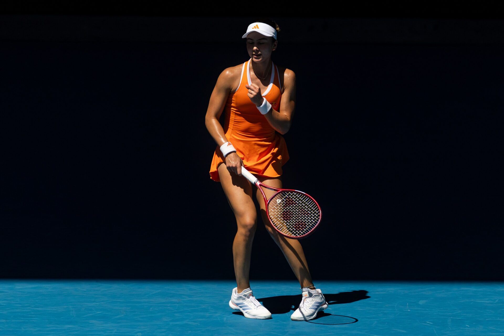 Iva Jovic of United States in action against Aryna Sabalenka in the quarterfinals of the womens singles at the Australian Open at Rod Laver Arena in Melbourne Park.