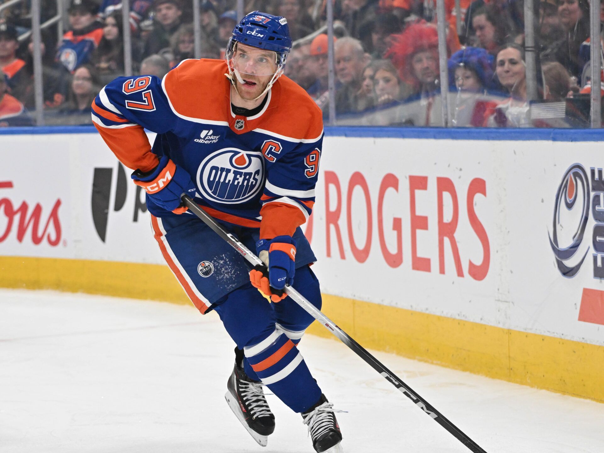 Edmonton Oilers center Connor McDavid (97) at Rogers Place.