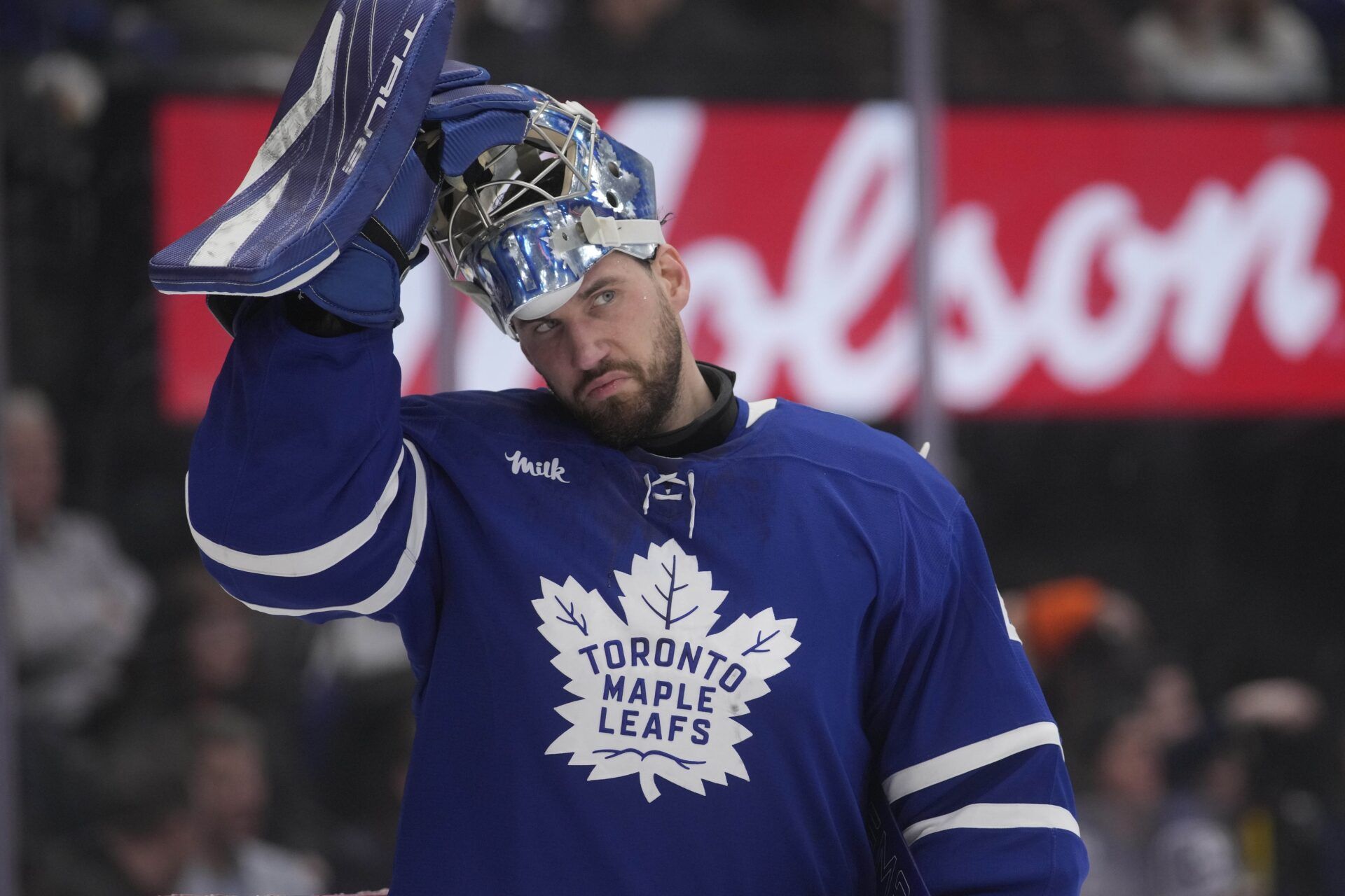 Maple Leafs Goaltender Anthony Stolarz Details Scary Incident After Taking Puck to the Throat
