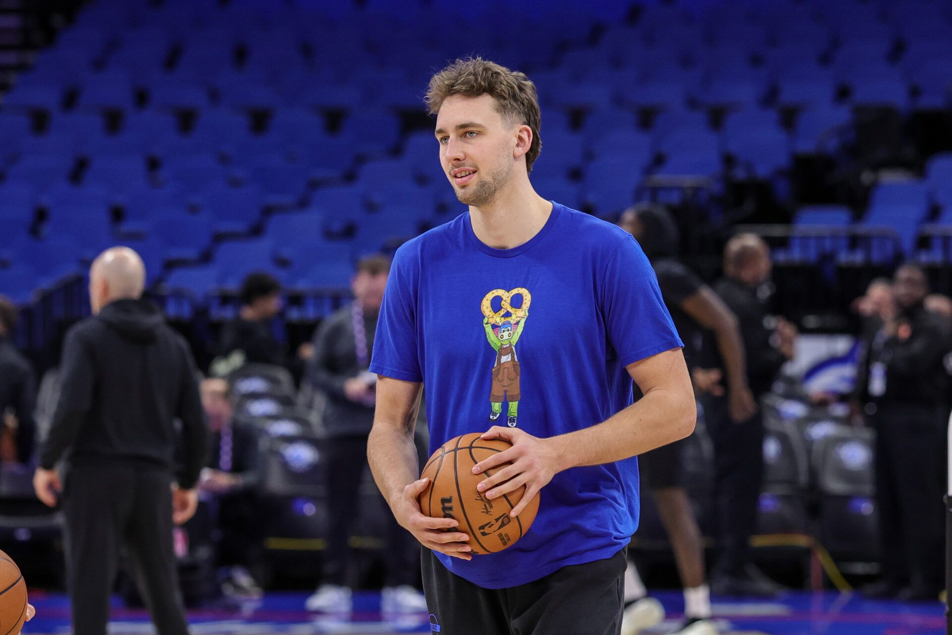 Orlando Magic forward Franz Wagner (22) during warmups before the game against the Milwaukee Bucks at Kia Center.
