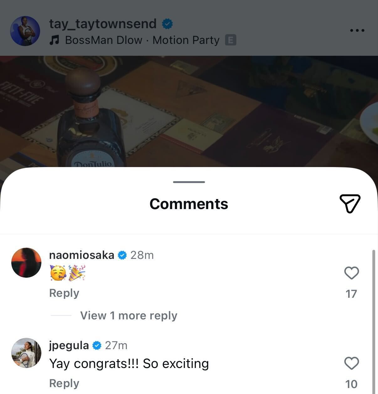 Screen grab of Jessica Pegula and Naomi Osaka's comments