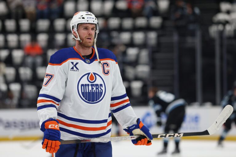 Edmonton Oilers center Connor McDavid (97) at Delta Center.