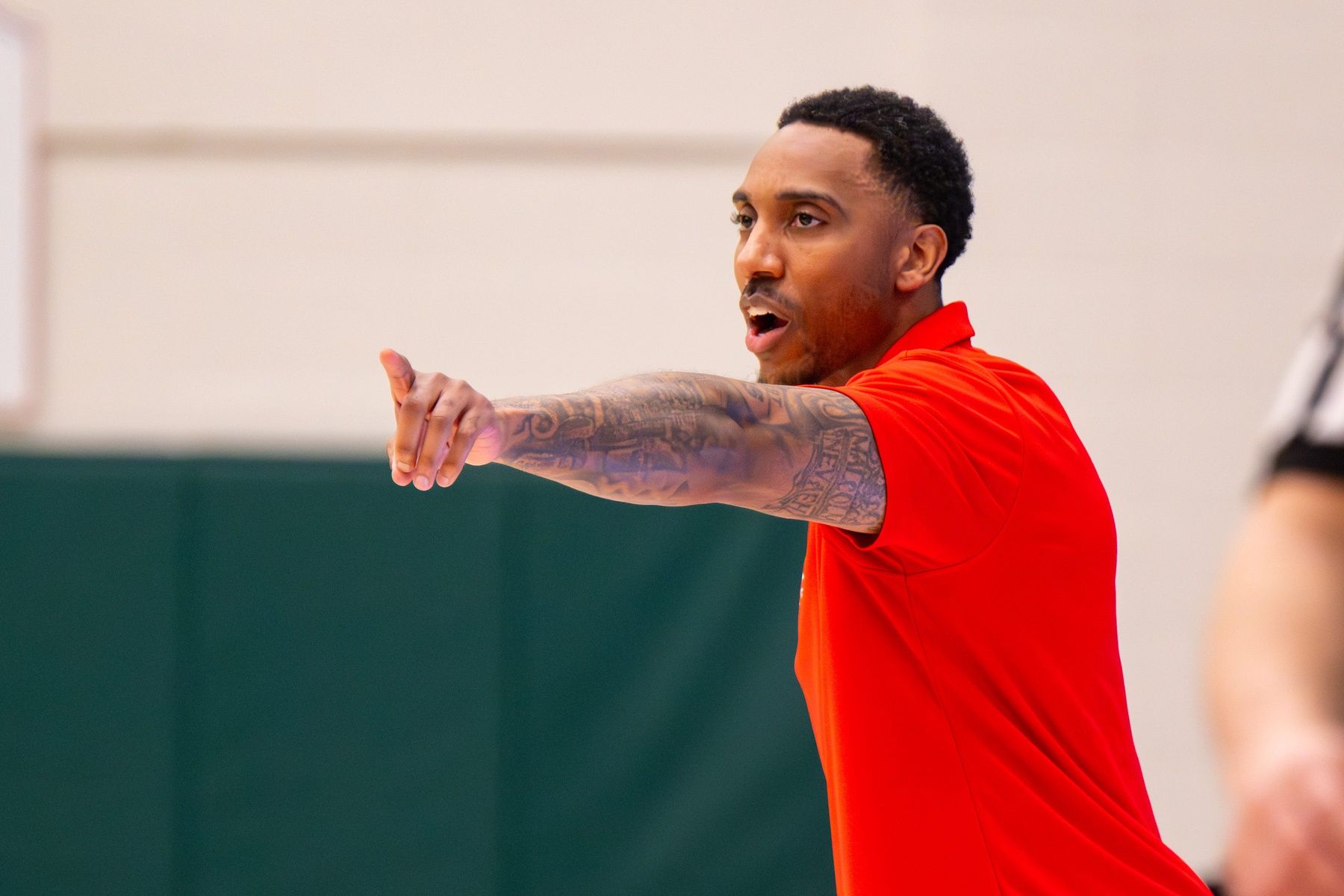 Pike High School head coach Jeff Teague gestures during the first half of a Metropolitan Interscholastic Conference championship basketball game against Lawrence North High School, Friday, Feb. 20, 2026, at Lawrence North High School.