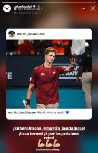 Rafael Nadal on Instagram