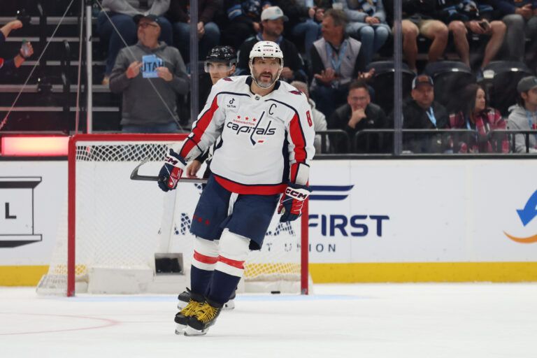 Washington Capitals left wing Alex Ovechkin (8) at Delta Center.