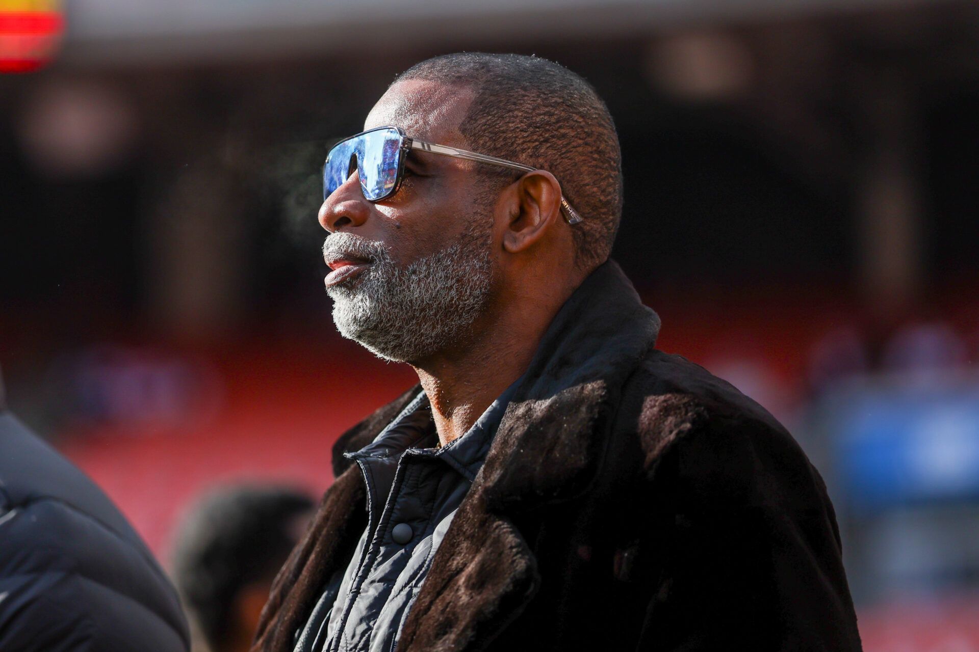 Legendary  football and baseball player and father of Cleveland Browns quarterback Shedeur Sanders, Deion Sanders on the sidelines prior to a game against the Buffalo Bills at Huntington Bank Field. Credit: Scott Galvin-Imagn Images