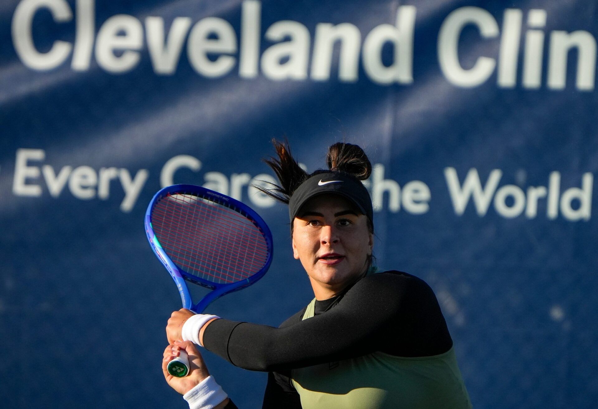 Canadian women’s tennis player Bianca Andreescu, who defeated Serena Williams and claimed her first Grand Slam title at the U.S. Open in 2019, plays against Victoria Hu (USA) during the Mercedes-Benz, Audi, and Porsche of Melbourne’s Vero Beach International Tennis Open at the Grand Harbor Golf & Beach Club, Jan. 28, 2026, in Vero Beach. The tennis tournament features women’s tennis professionals from more than 30 countries who are competing Jan. 26 through Feb. 1 for a share of a $75,000 prize purse and WTA ranking points as part of the U.S. Women’s Tennis Association Pro Circuit.
