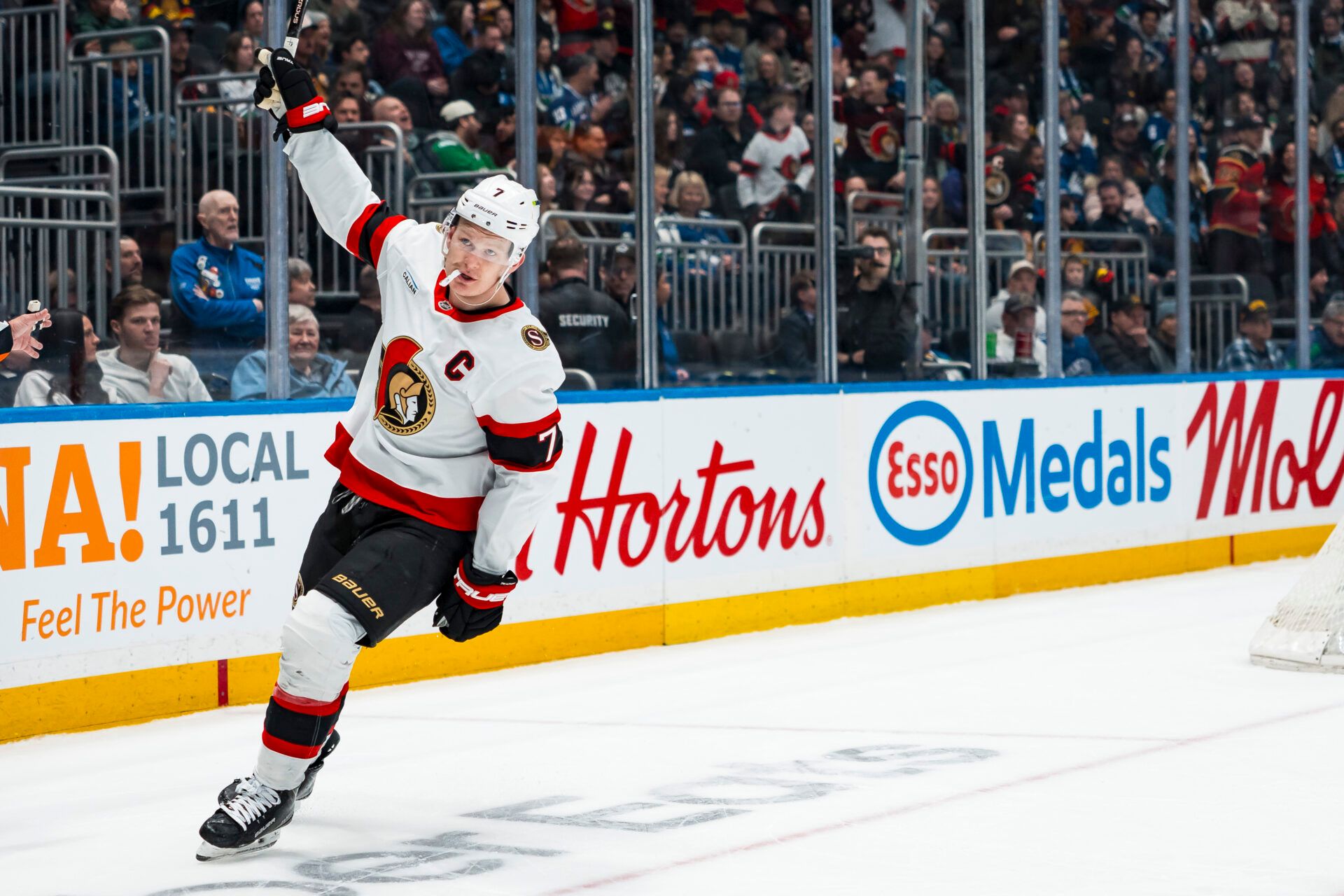 Ottawa Senators forward Brady Tkachuk (7) at Rogers Arena.