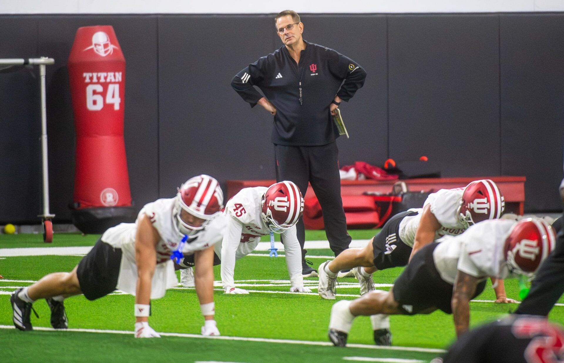 Indiana Head Coach Curt Cignetti during Indiana University spring football practice on Thursday, March 26, 2026.