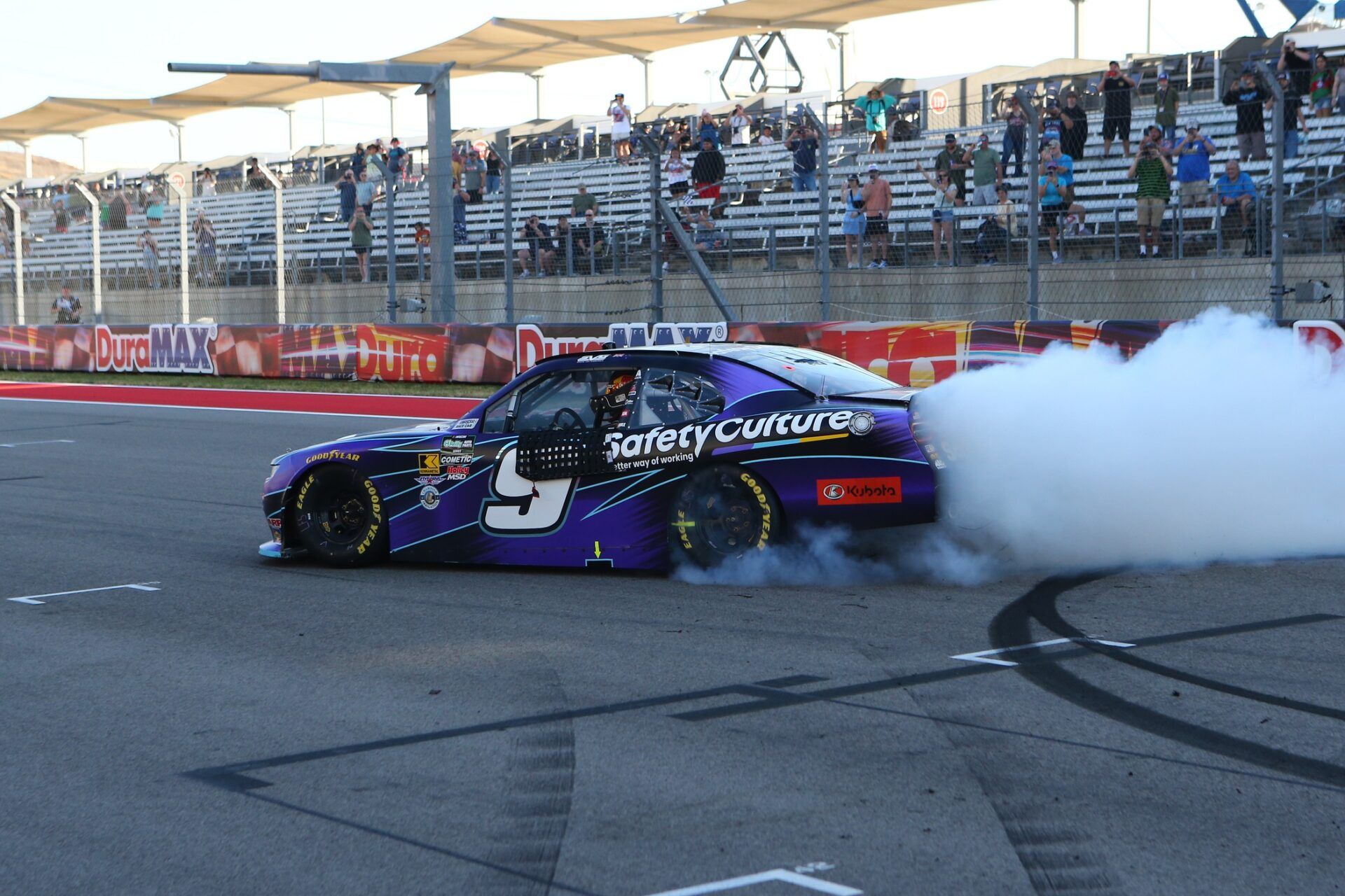 O’Reilly NASCAR O’Reilly Auto Parts Series driver Shane Van Gisbergen (9) celebrates winning the NASCAR O’Reilly Auto Parts Series Focused Health 250 at Circuit of the Americas.