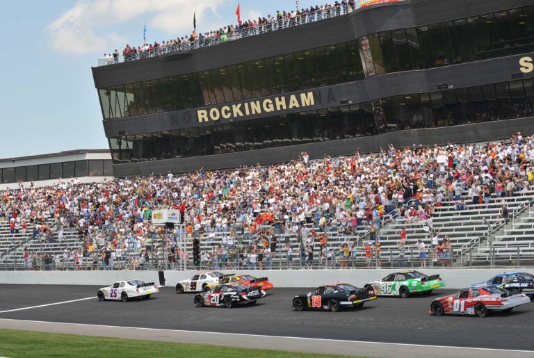 ARCA RE/MAX Series driver Joey Logano (25) leads the field to the green flag to begin the Carolina 500 at the Rockingham Speedway.