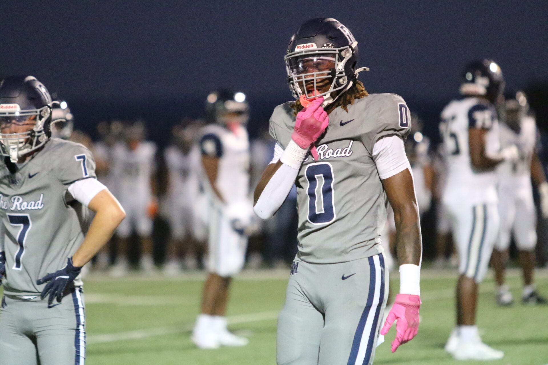 Franklin Road Academy's Omarii Sanders waits for the playcall on offense in the first half as the Panthers faced Pope John Paul II in a TSSAA football game on Sept. 12, 2025 at Franklin Road Academy in Nashville, Tennessee.