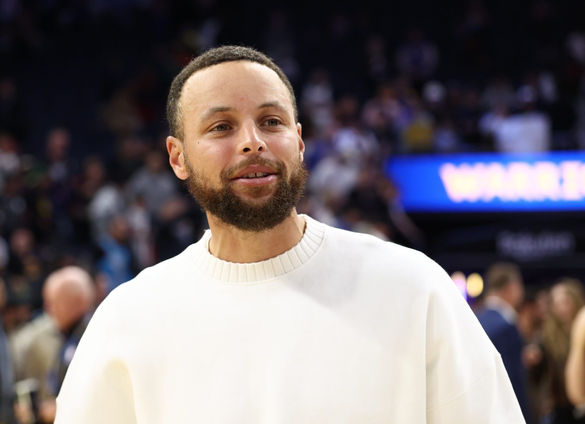 Golden State Warriors guard Stephen Curry after the game against the Cleveland Cavaliers at Chase Center.