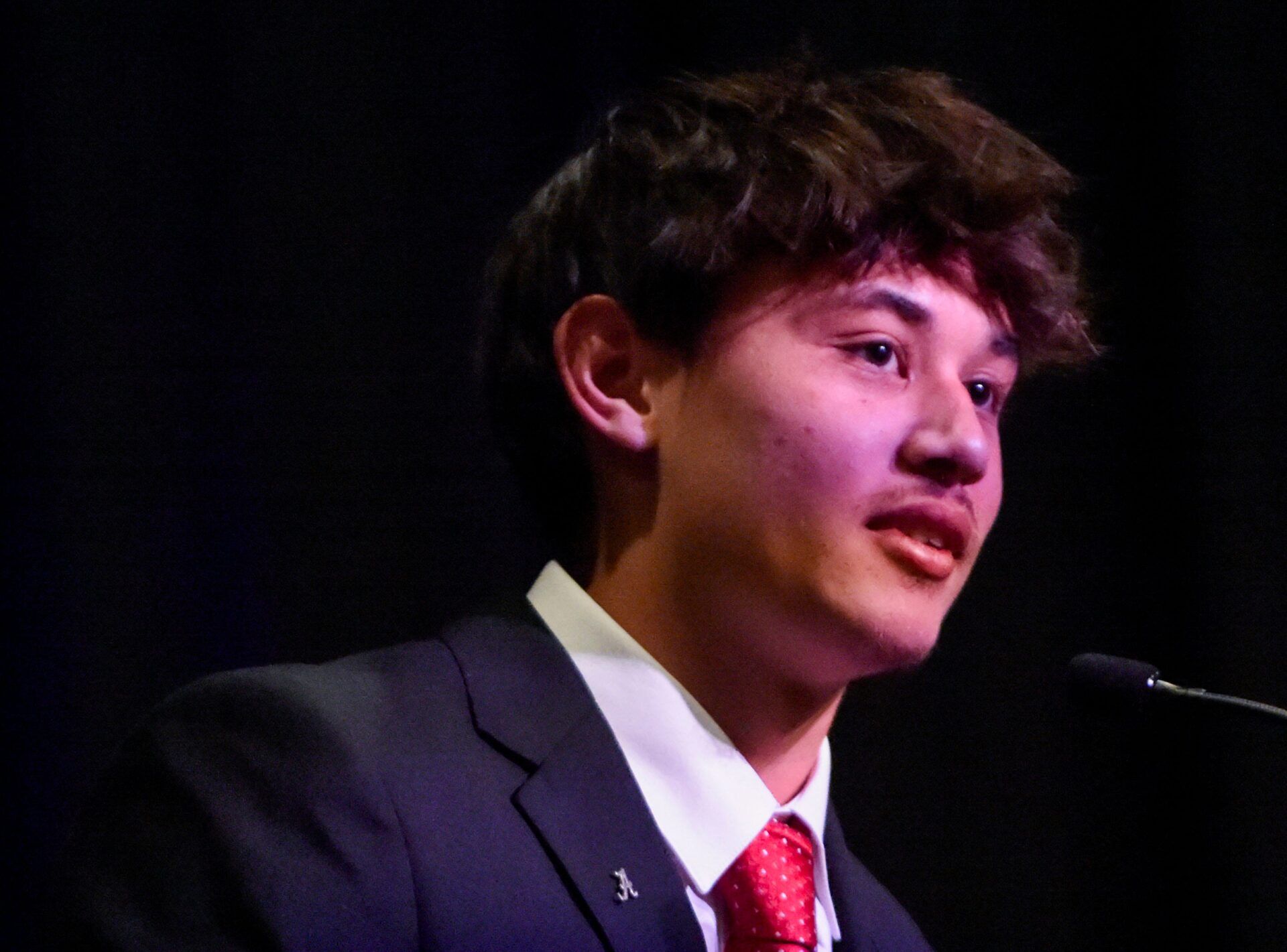 Thompson High School’s Trent Seaborn is named the Class 7A Back of the Year during the ASWA Mr. Football Banquet in Montgomery, Ala., on Tuesday January 21, 2026.