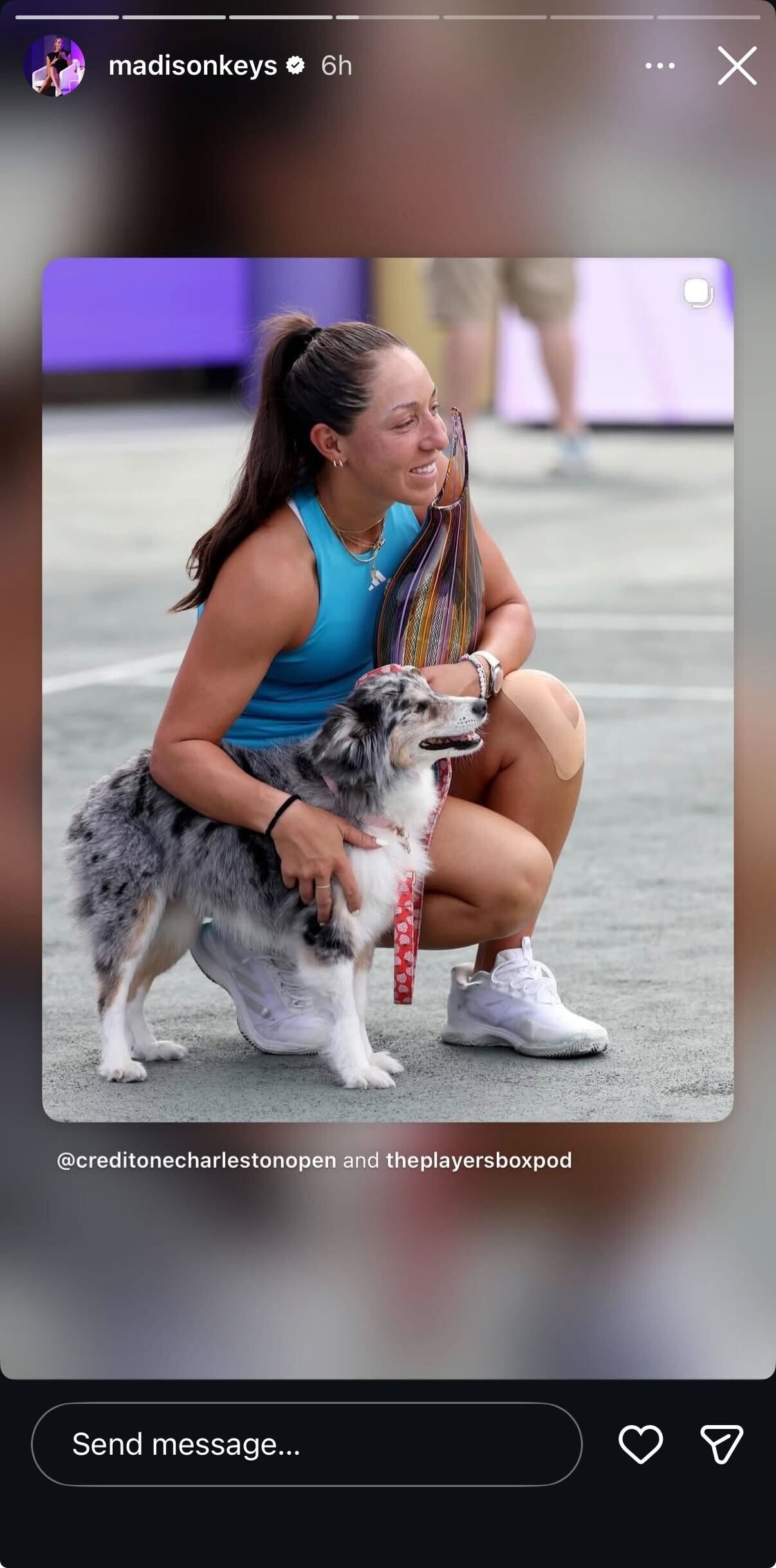Screengrab of Madison Keys' Instagram Story