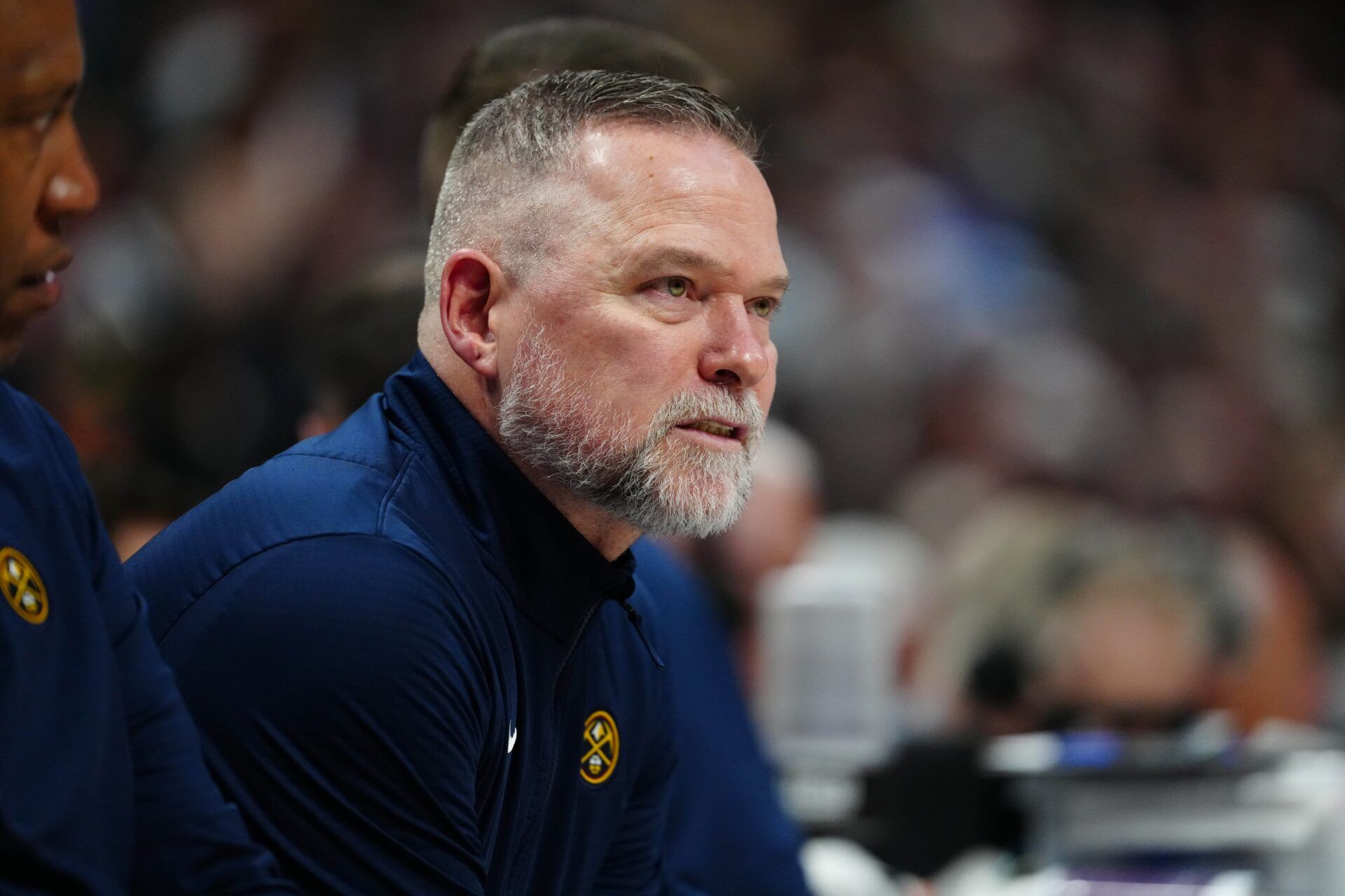 Denver Nuggets head coach Michael Malone during the second quarter against the Indiana Pacers at Ball Arena.