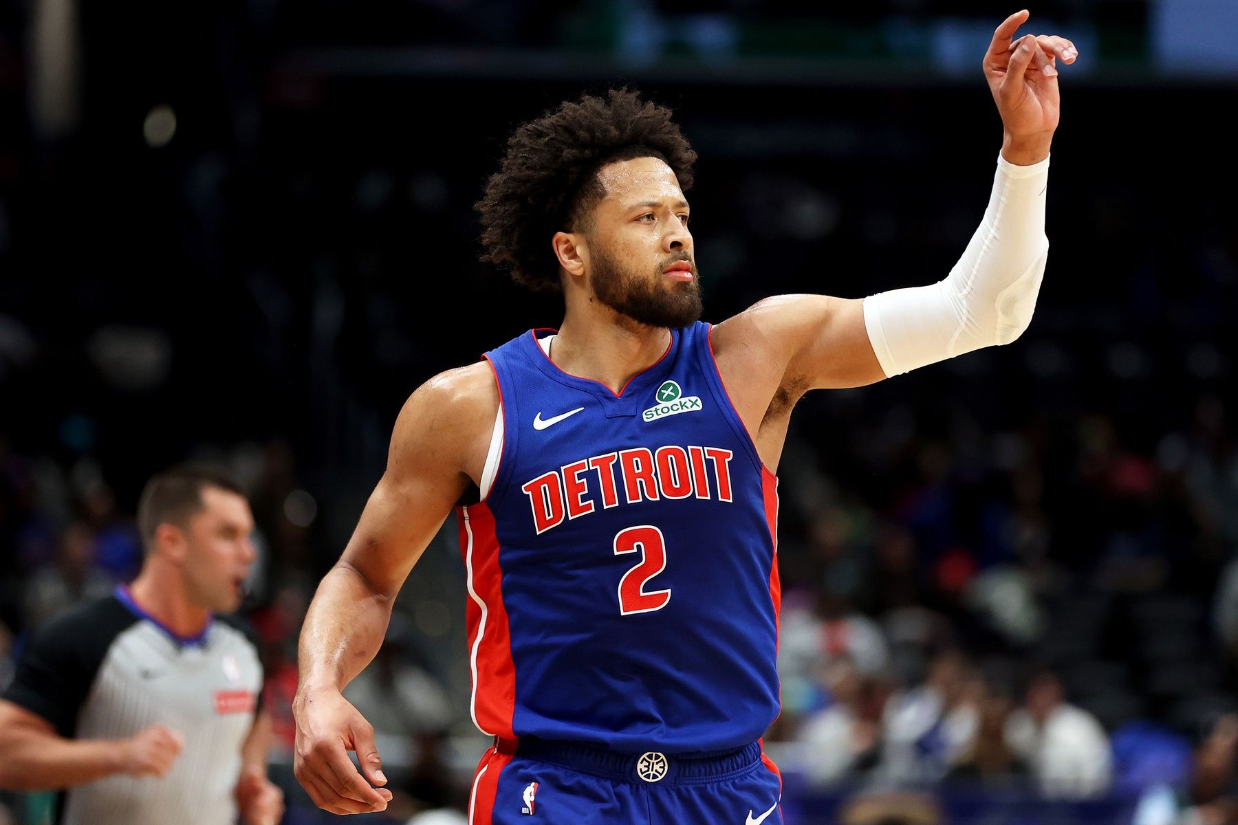 Detroit Pistons guard Cade Cunningham (2) looks on during first half against the Washington Wizards at Capital One Arena.