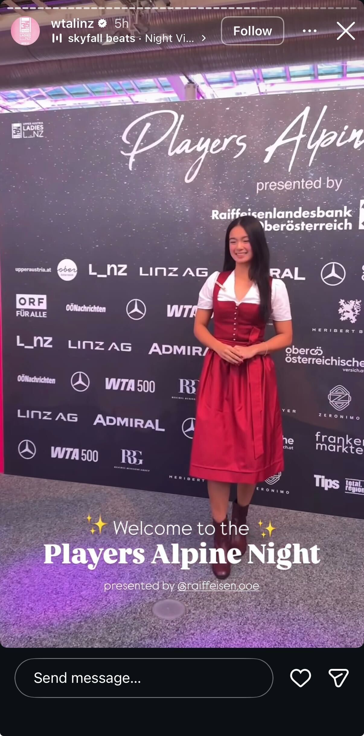 Alexandra Eala at the Linz Open Players' Party