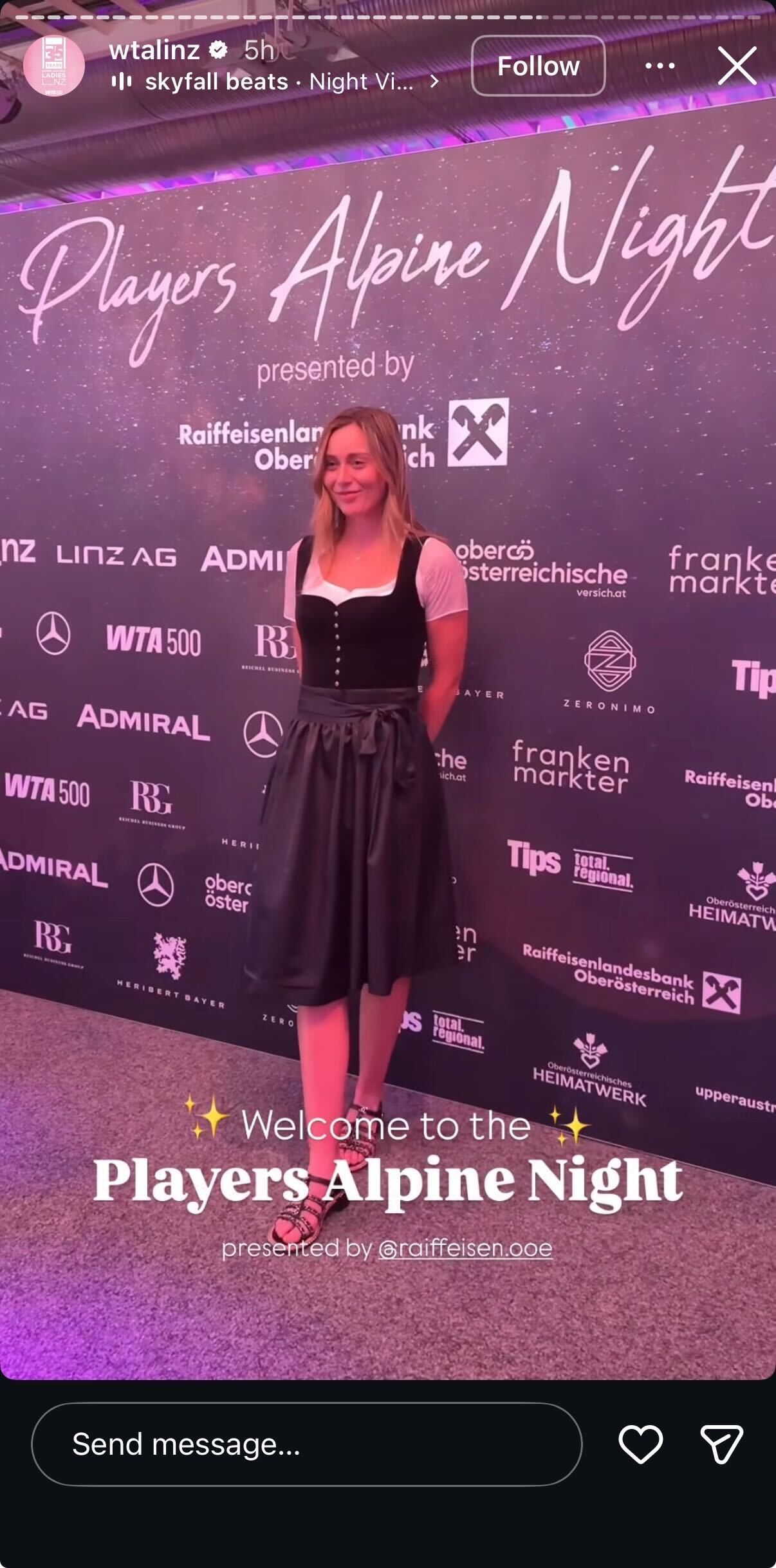 Paula Badosa at the Linz Open Players' Party