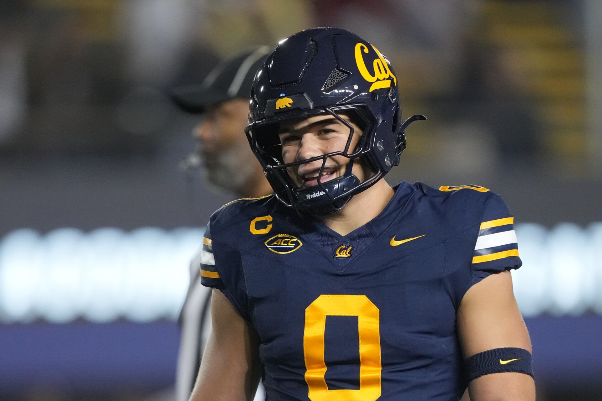 California Golden Bears linebacker Cade Uluave (0) during the first quarter against the Southern Methodist Mustangs at California Memorial Stadium.
