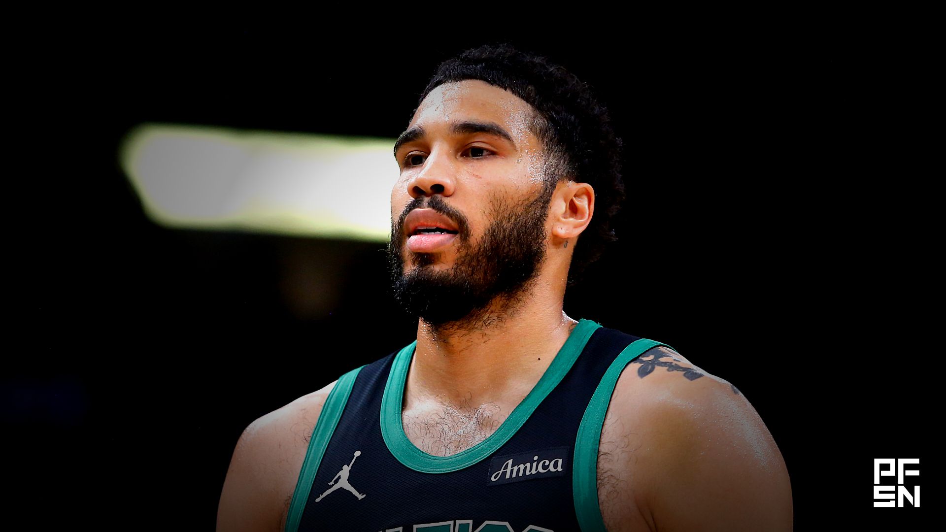 Boston Celtics forward Jayson Tatum (0) reacts during the third quarter against the Memphis Grizzlies at FedExForum.