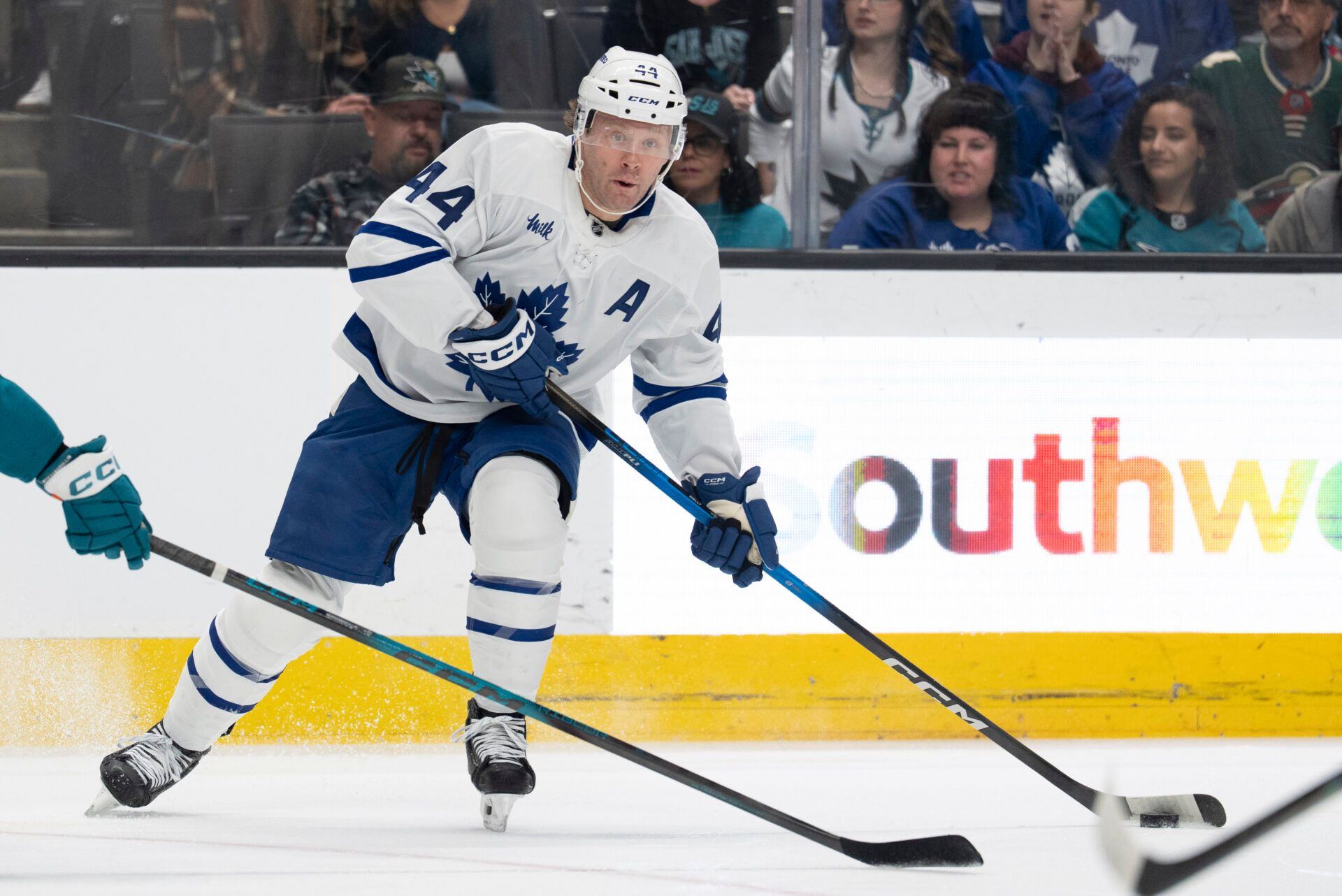 Toronto Maple Leafs defenseman Morgan Rielly (44) at SAP Center at San Jose.