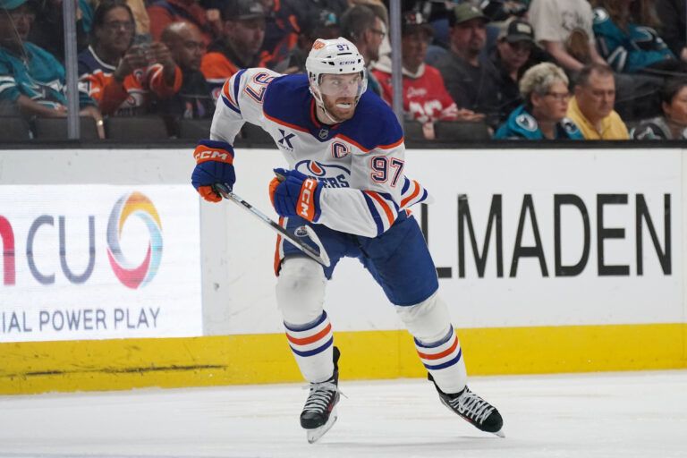 Edmonton Oilers center Connor McDavid (97) at San Jose.