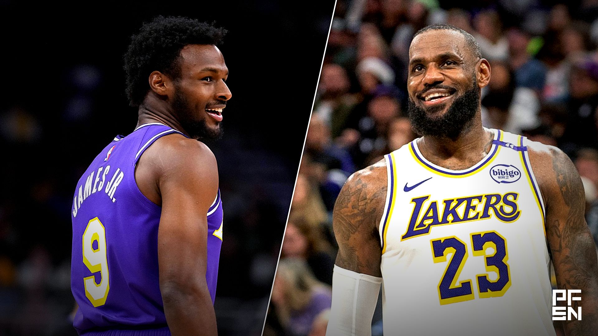 'Coolest Thing Ever' -- NBA World Reacts as Bronny James Sets Up LeBron James for Fast-Break Dunk in Lakers-Warriors Game