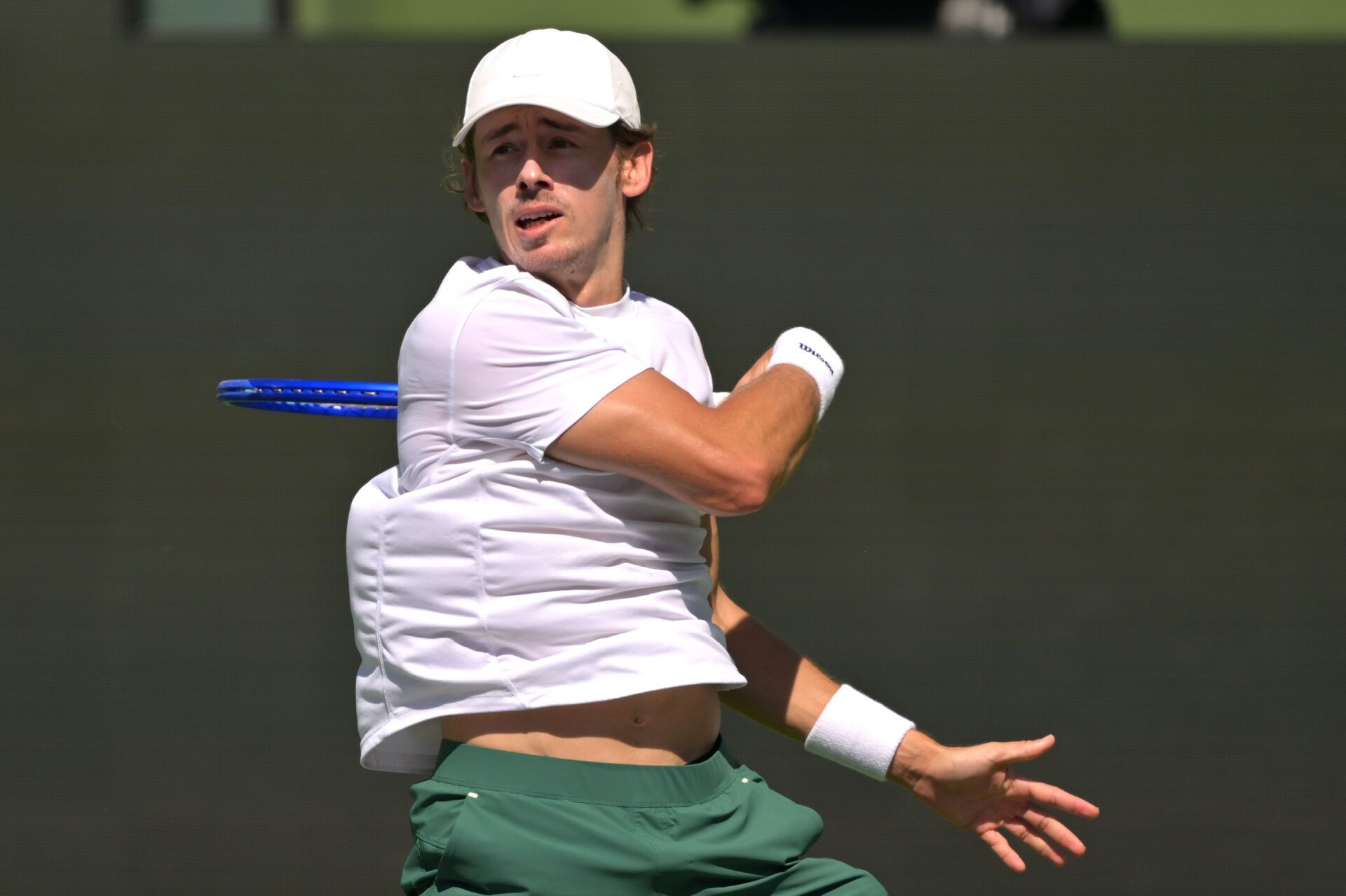 Alex de Minaur (AUS) during a practice session for the BNP Paribas Open at the Indian Wells Tennis Garden.