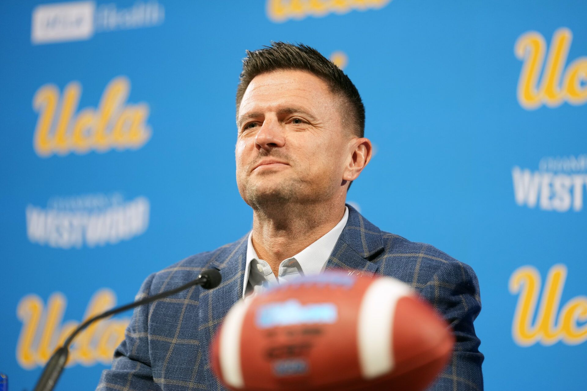 Bob Chesney is introduced as UCLA Bruins football coach at press conference at Renee Luskin Conference Center Centennial Ballroom.