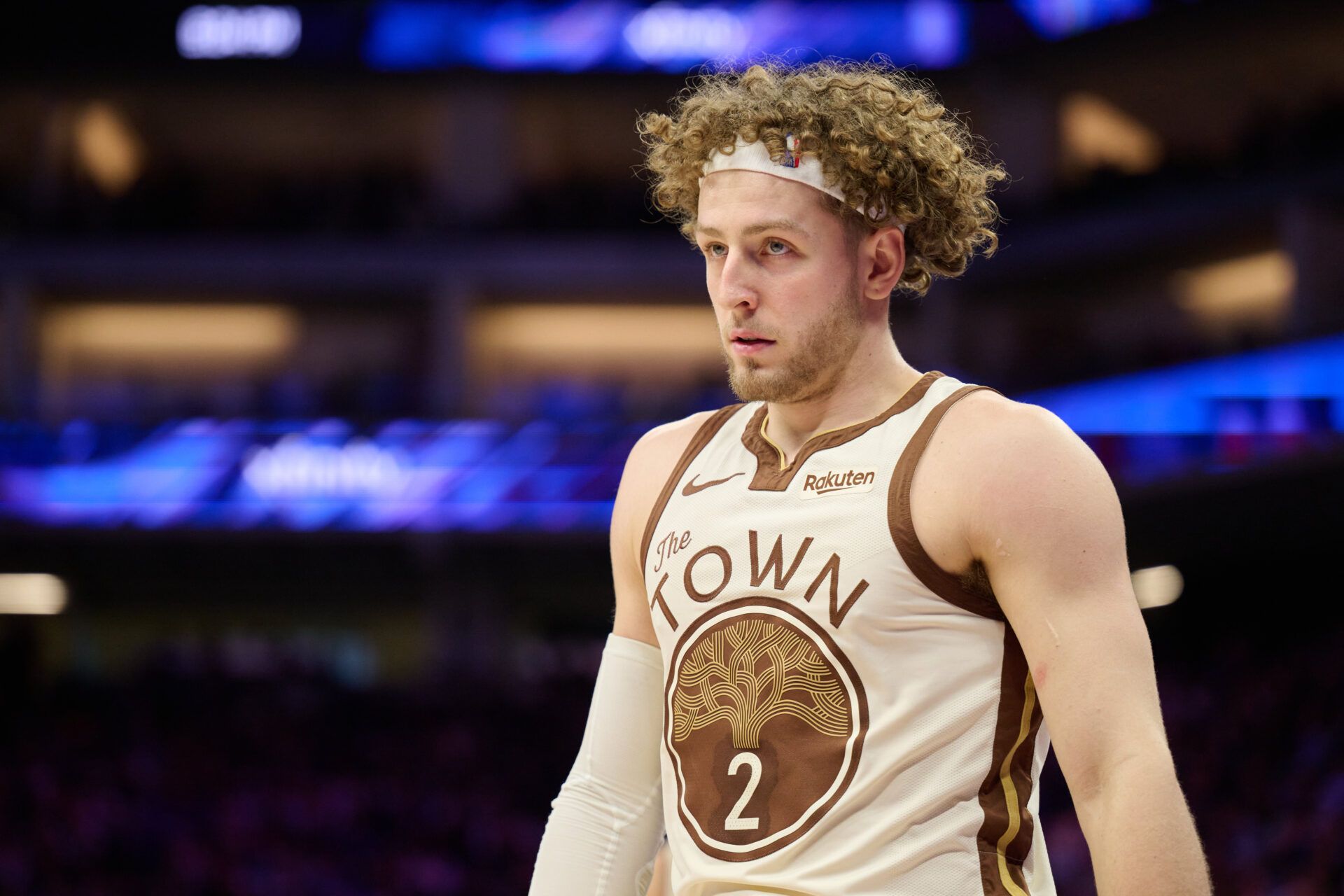 Golden State Warriors guard Brandin Podziemski (2) looks on against the Sacramento Kings during the fourth quarter at Golden 1 Center.