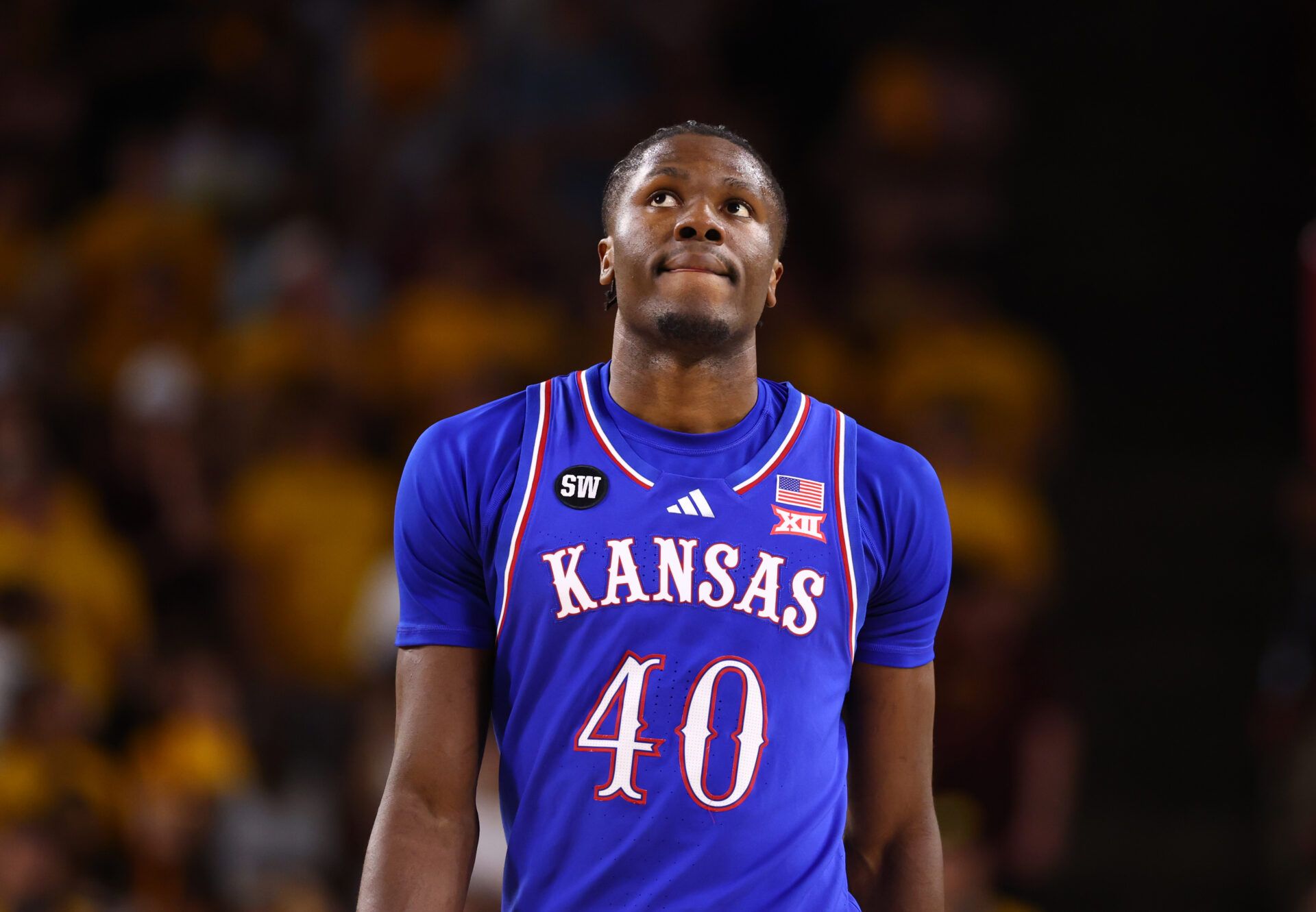 Kansas Jayhawks forward Flory Bidunga (40) against the Arizona State Sun Devils at Desert Financial Arena.