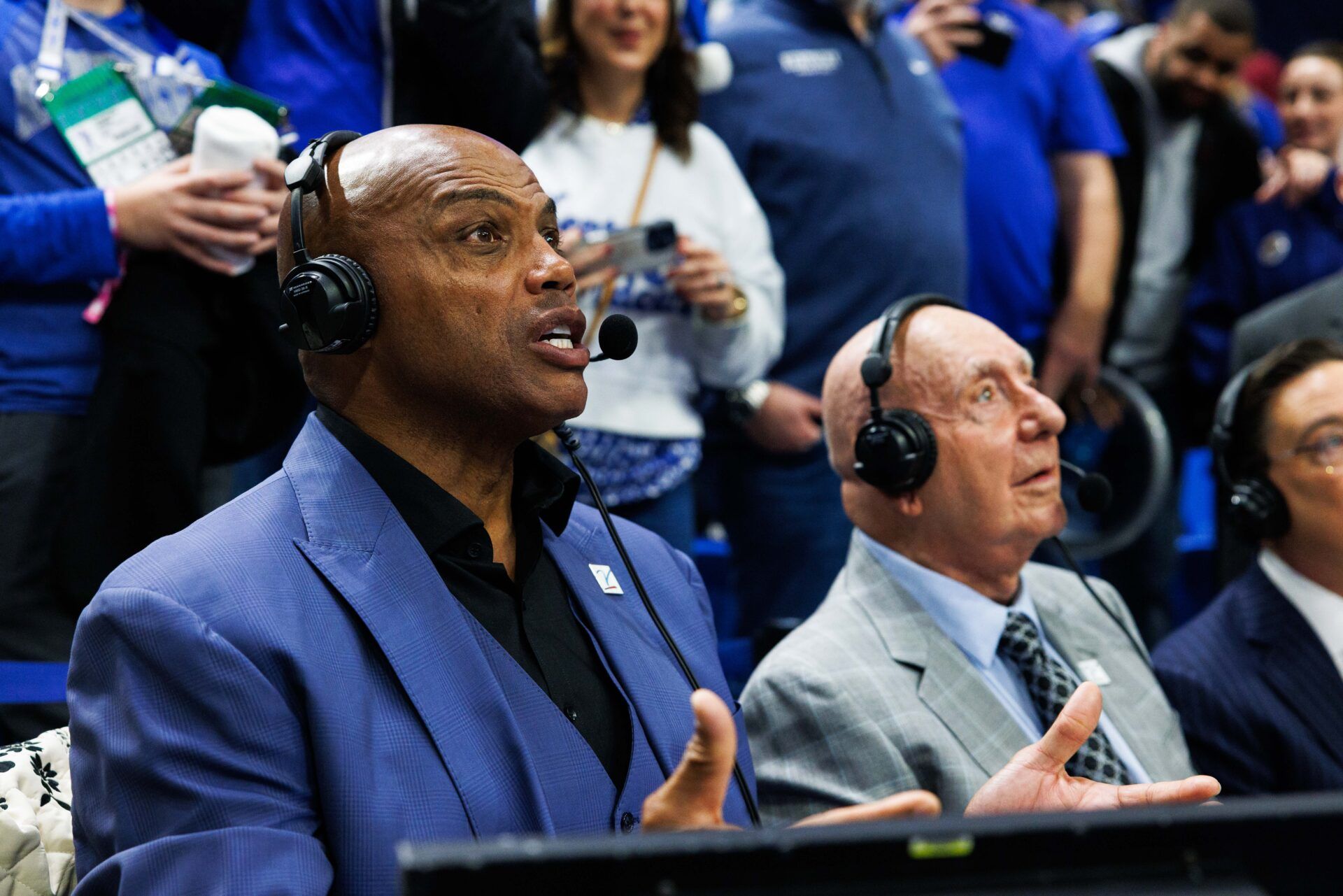 Charles Barkley interviews Kentucky Wildcats forward Mouhamed Dioubate after the game against the Indiana Hoosiers at Rupp Arena at Central Bank Center.