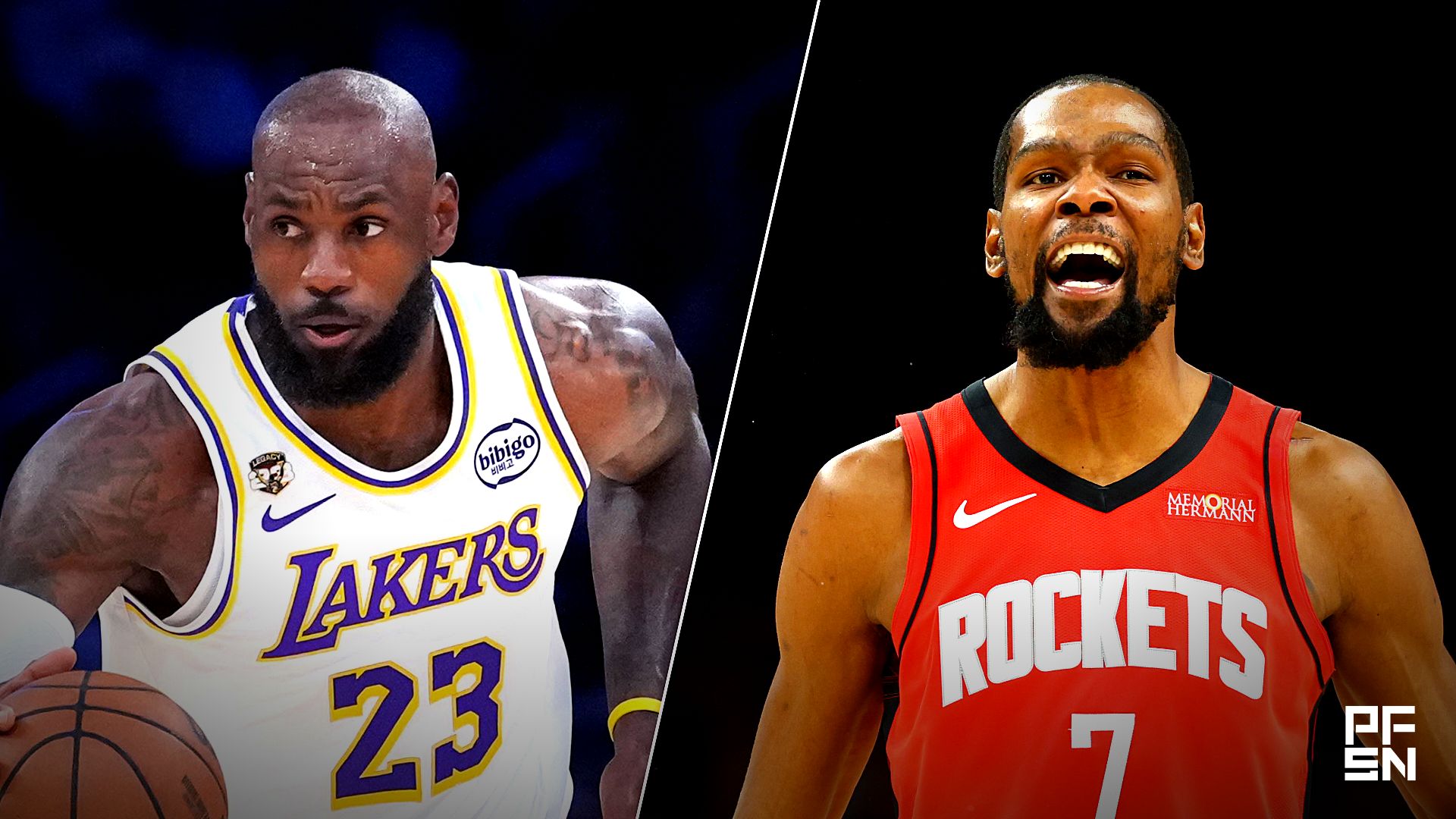 Collage featuring NBA: Utah Jazz at Los Angeles Lakers and NBA: Houston Rockets at Phoenix Suns.
Kirby Lee-Imagn Images / Mark J. Rebilas-Imagn Images
