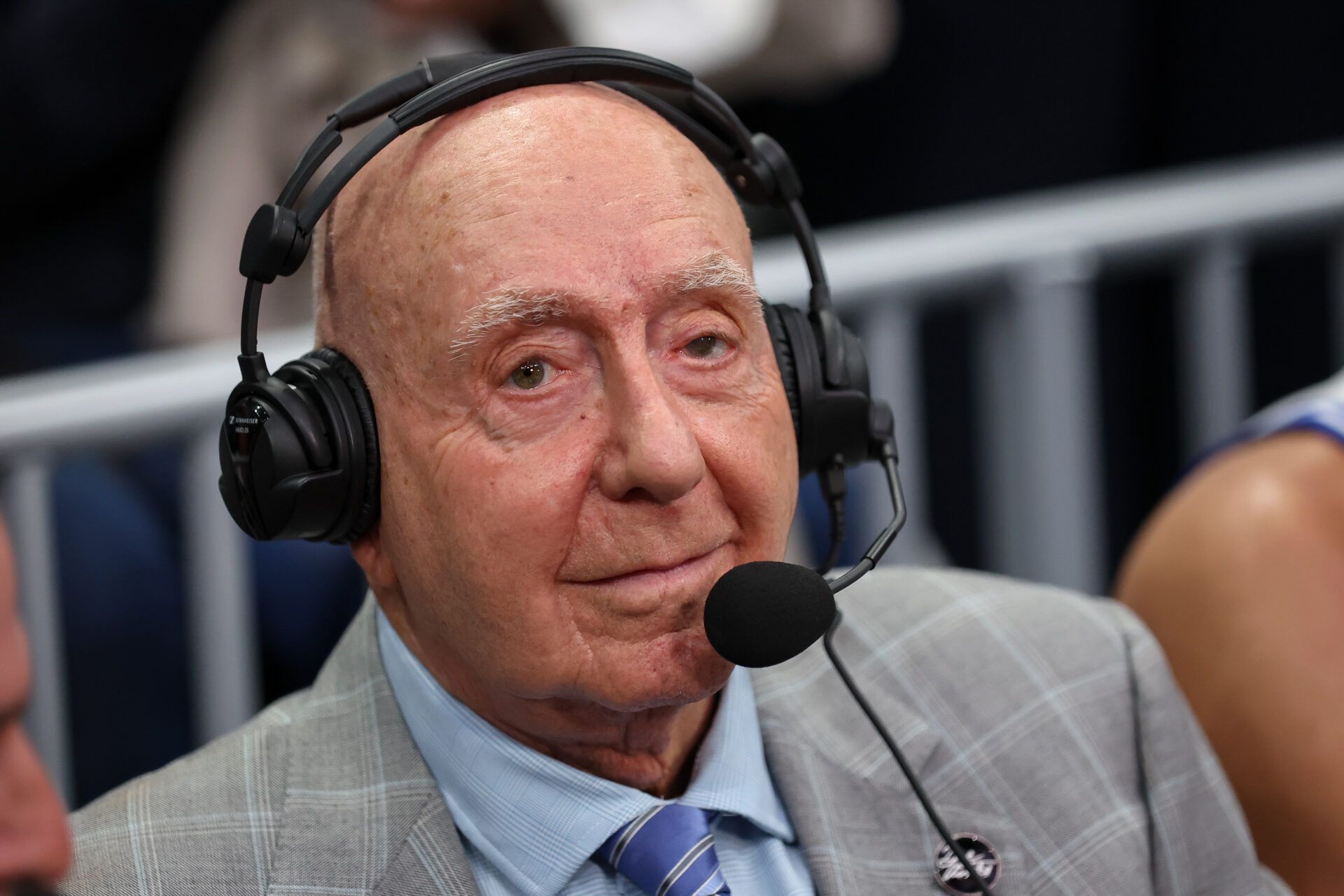 Dick Vitale seen after the game between the Texas Longhorns and the Duke Blue Devils during the Dick Vitale’s Invitational game at Spectrum Center.