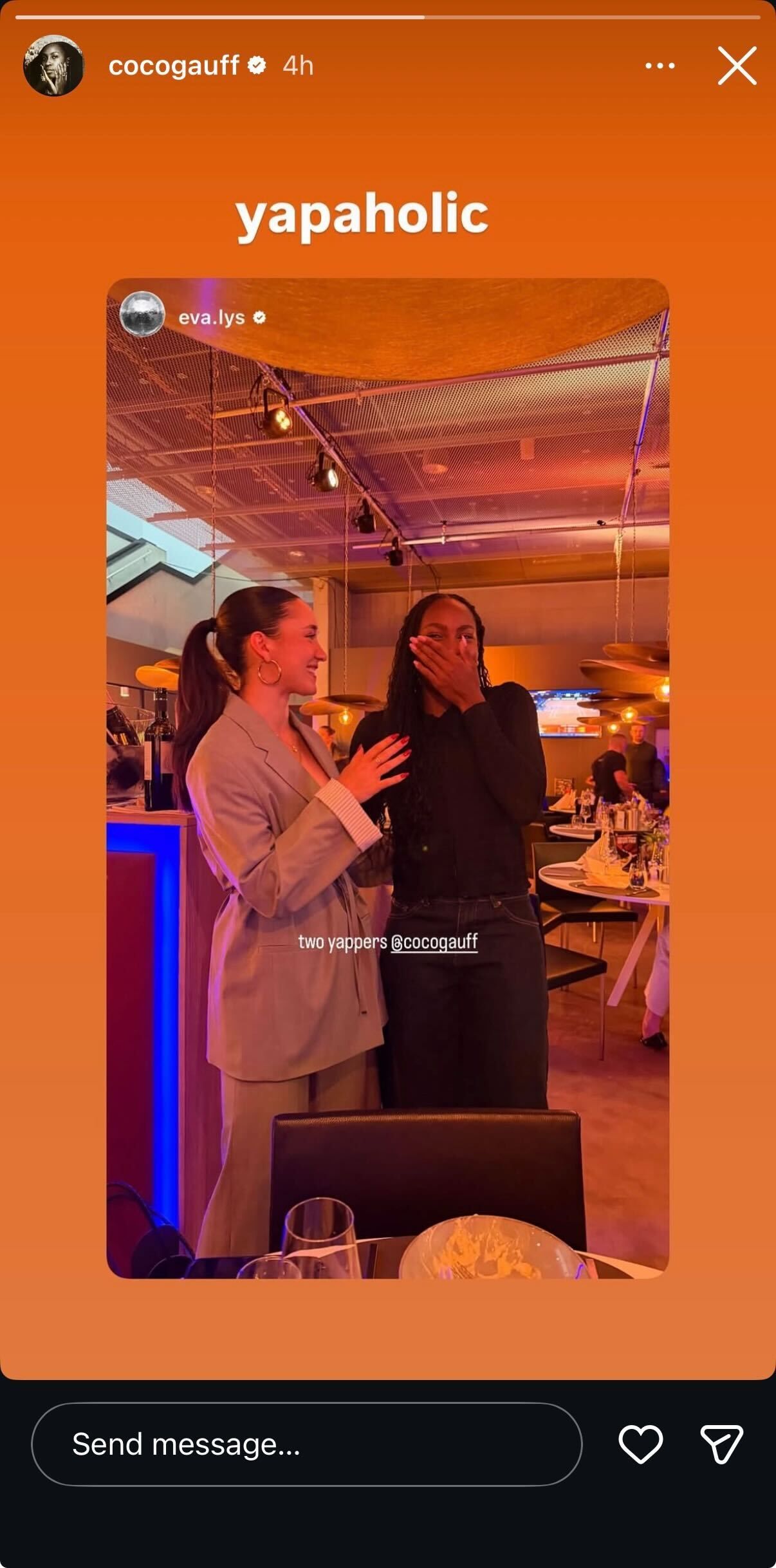 Screengrab of Coco Gauff's Instagram Story