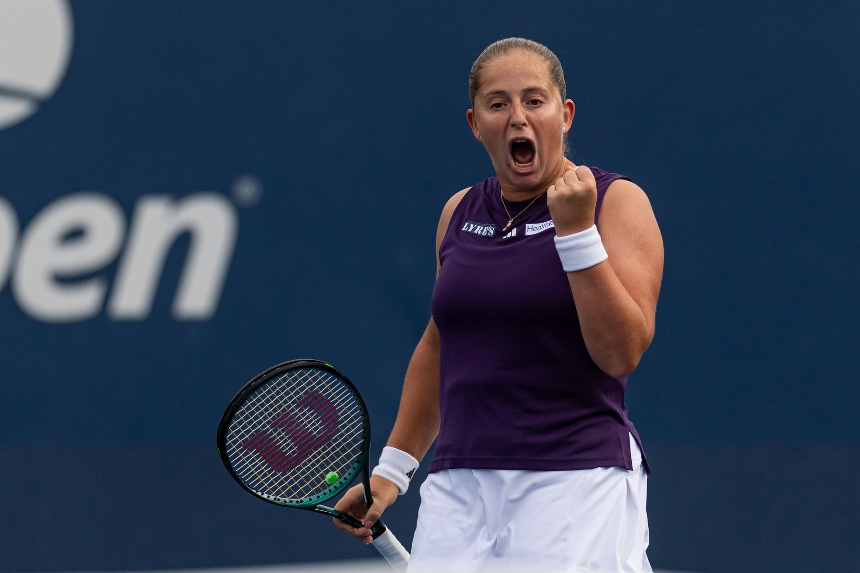 Jelena Ostapenko of Latvia in action against Taylor Townsend of the United States in the second round of the women’s singles at the US Open at Billie Jean King National Tennis Center.