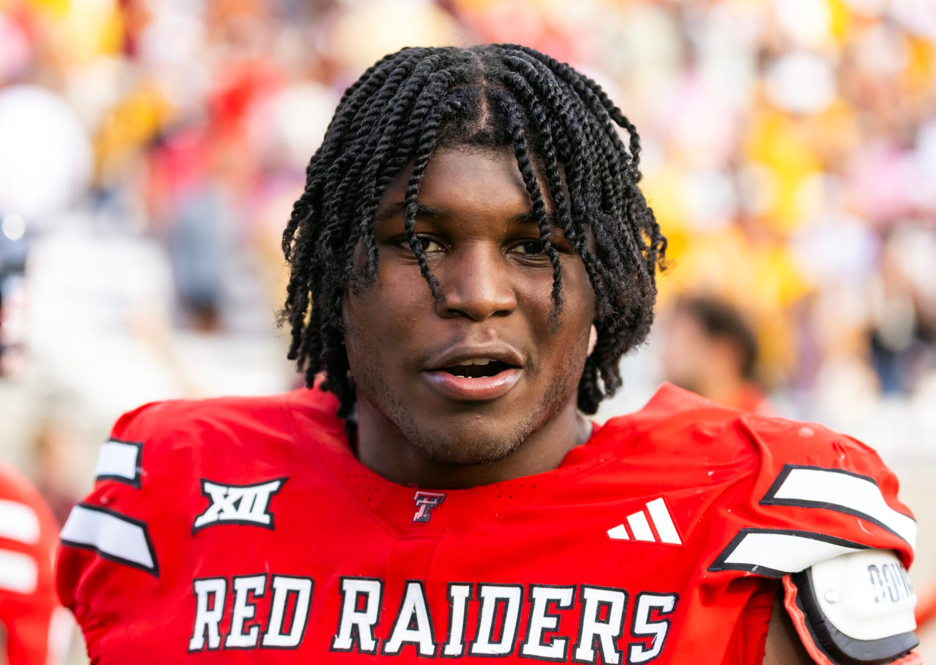 Texas Tech Red Raiders linebacker David Bailey (31) reacts as he walks off the field following the game against the Arizona State Sun Devils at Mountain America Stadium.