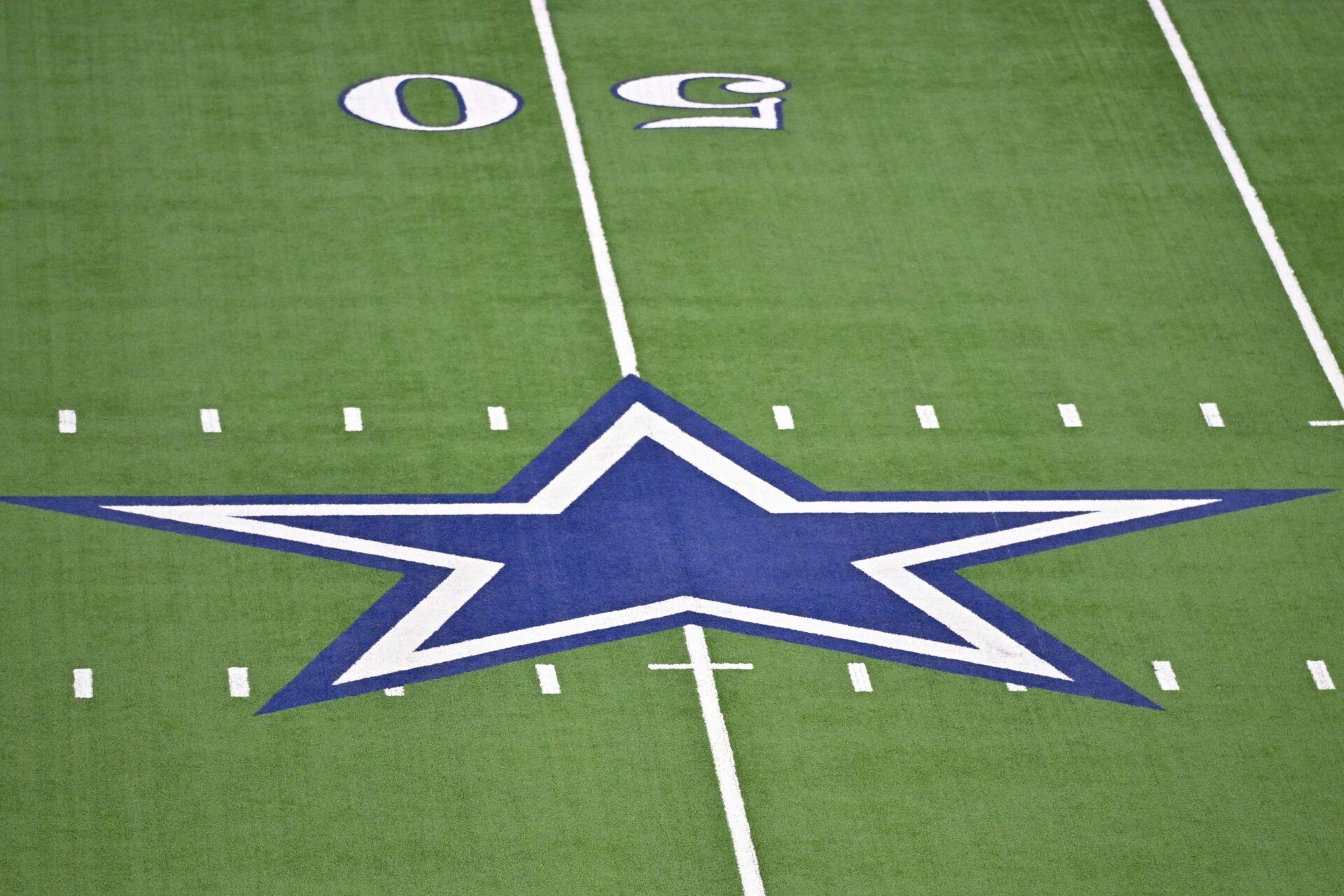A view of the Star logo before the game between the Dallas Cowboys and the Arizona Cardinals at AT&T Stadium.