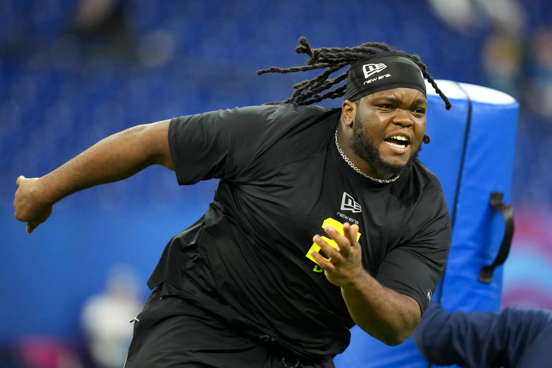 Ohio State defensive lineman Kayden McDonald (DL21) during the NFL Scouting Combine  at Lucas Oil Stadium.