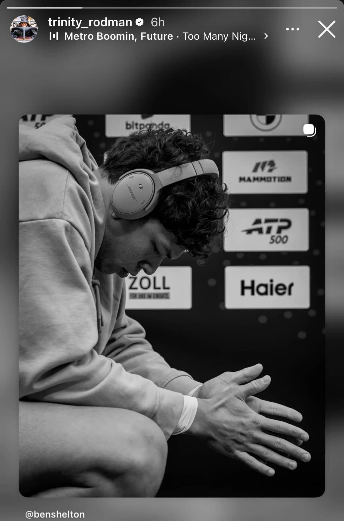 Ben Shelton's girlfriend Trinity Rodman on Instagram